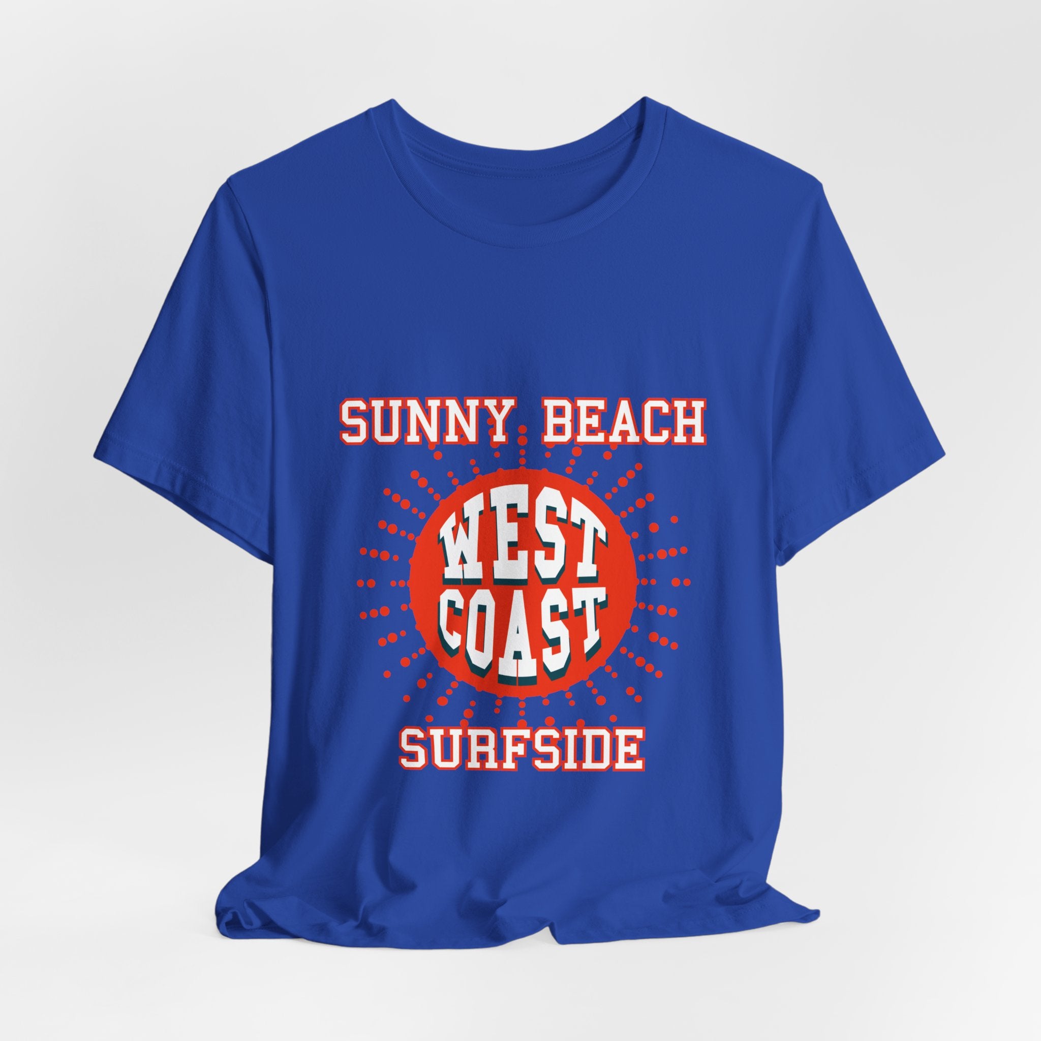 West Coast Sunny Beach Tee — "Sunny Beach West Coast Surfside" Retro Surf T-Shirt