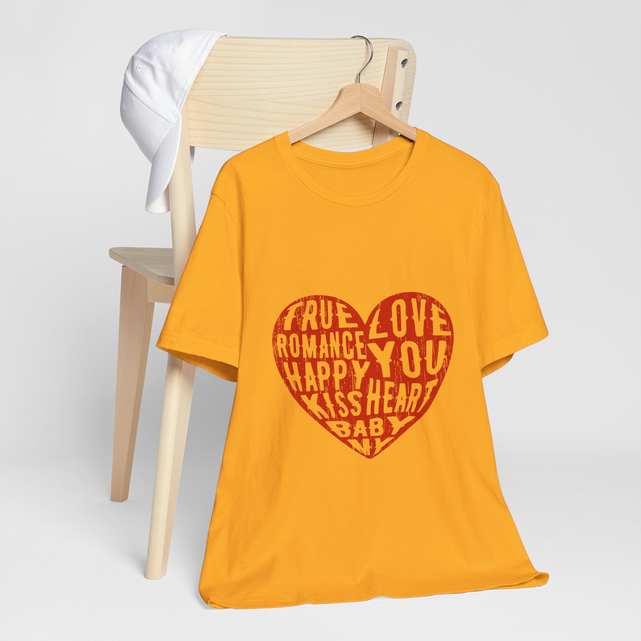 Heart Word Art Tee - Love You Romance Valentine T-Shirt