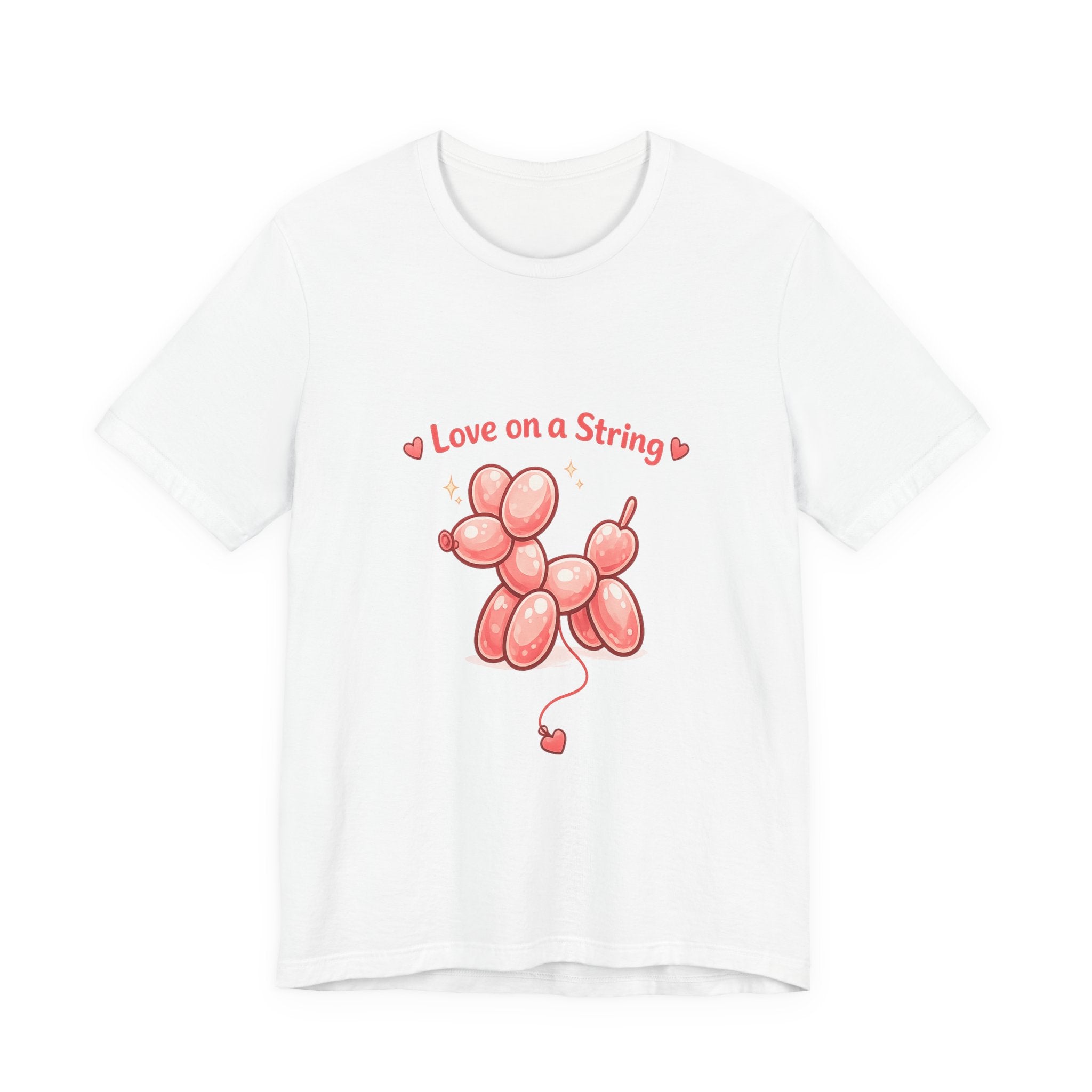 T-Shirt — "Love on a String" Pink Balloon Dog Valentine Tee