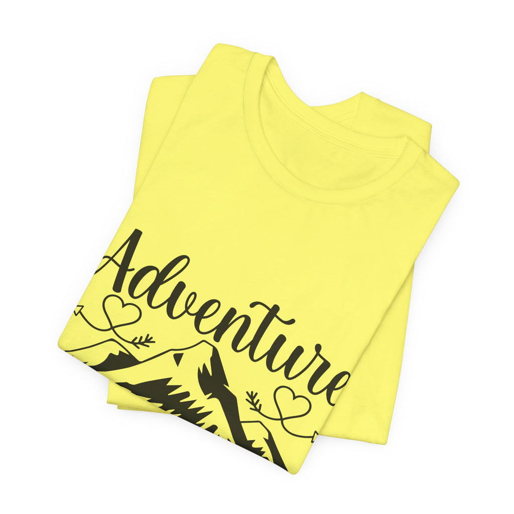 Adventure Begins Tee — Mountain Travel Graphic T-Shirt