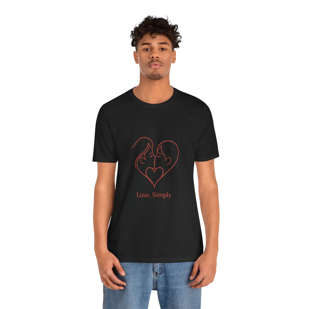 Love, Simply Tee — Minimal Couple Heart Line Art Valentine’s T-Shirt
