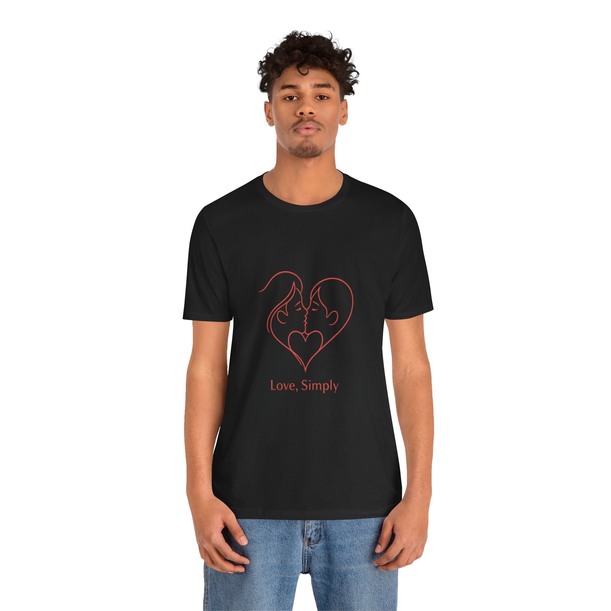 Love, Simply Tee — Minimal Couple Heart Line Art Valentine’s T-Shirt