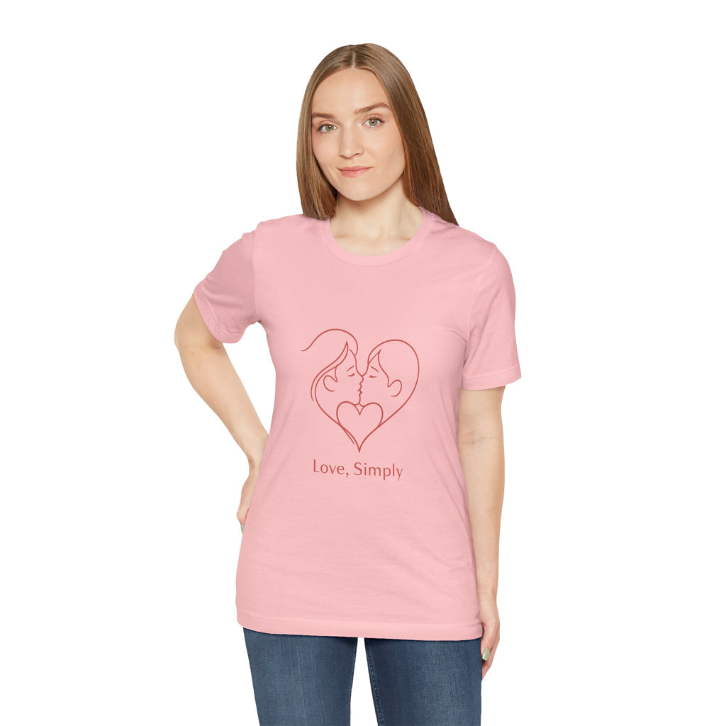 Love, Simply Tee — Minimal Couple Heart Line Art Valentine’s T-Shirt