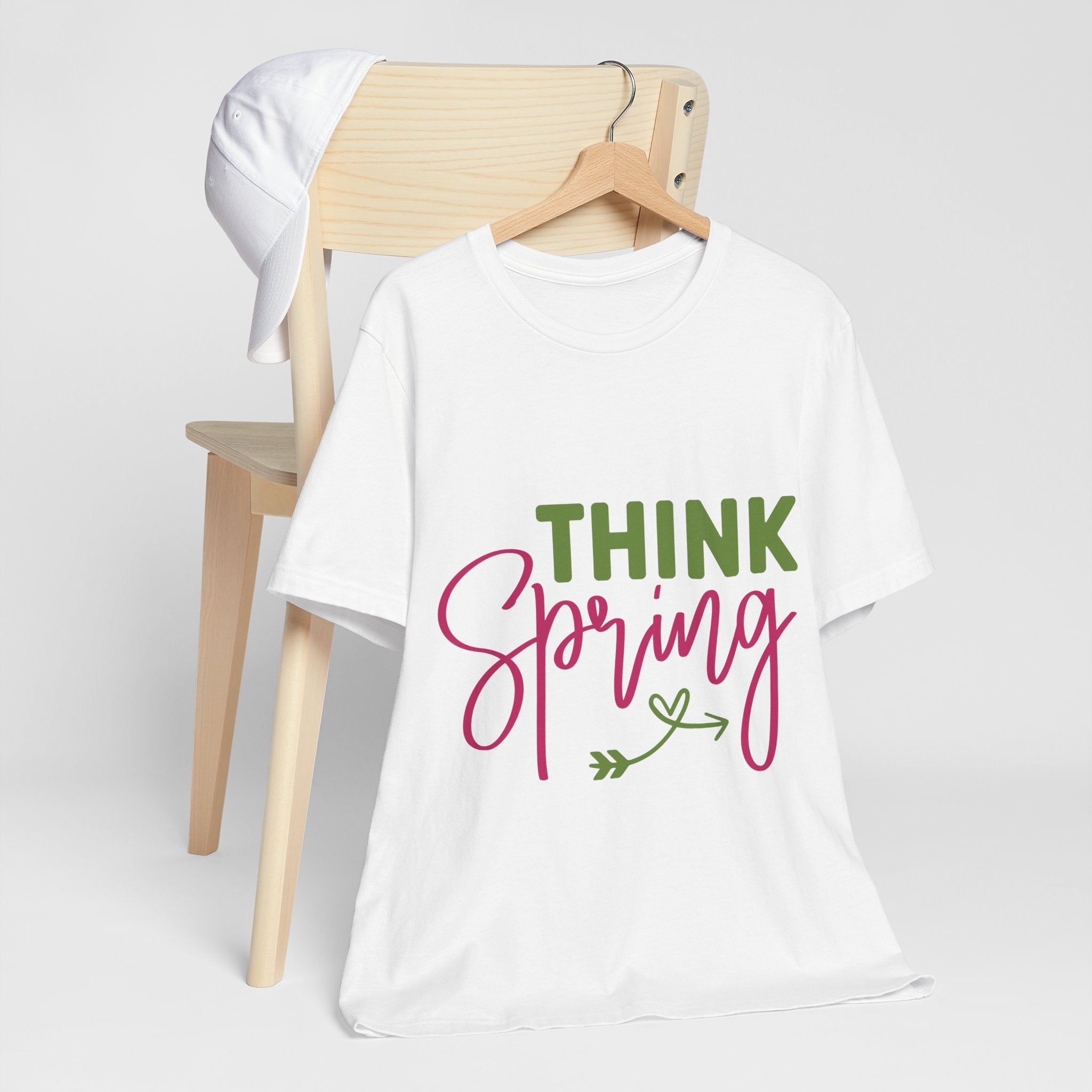 Think Spring T-Shirt — Floral Script Springtime Tee