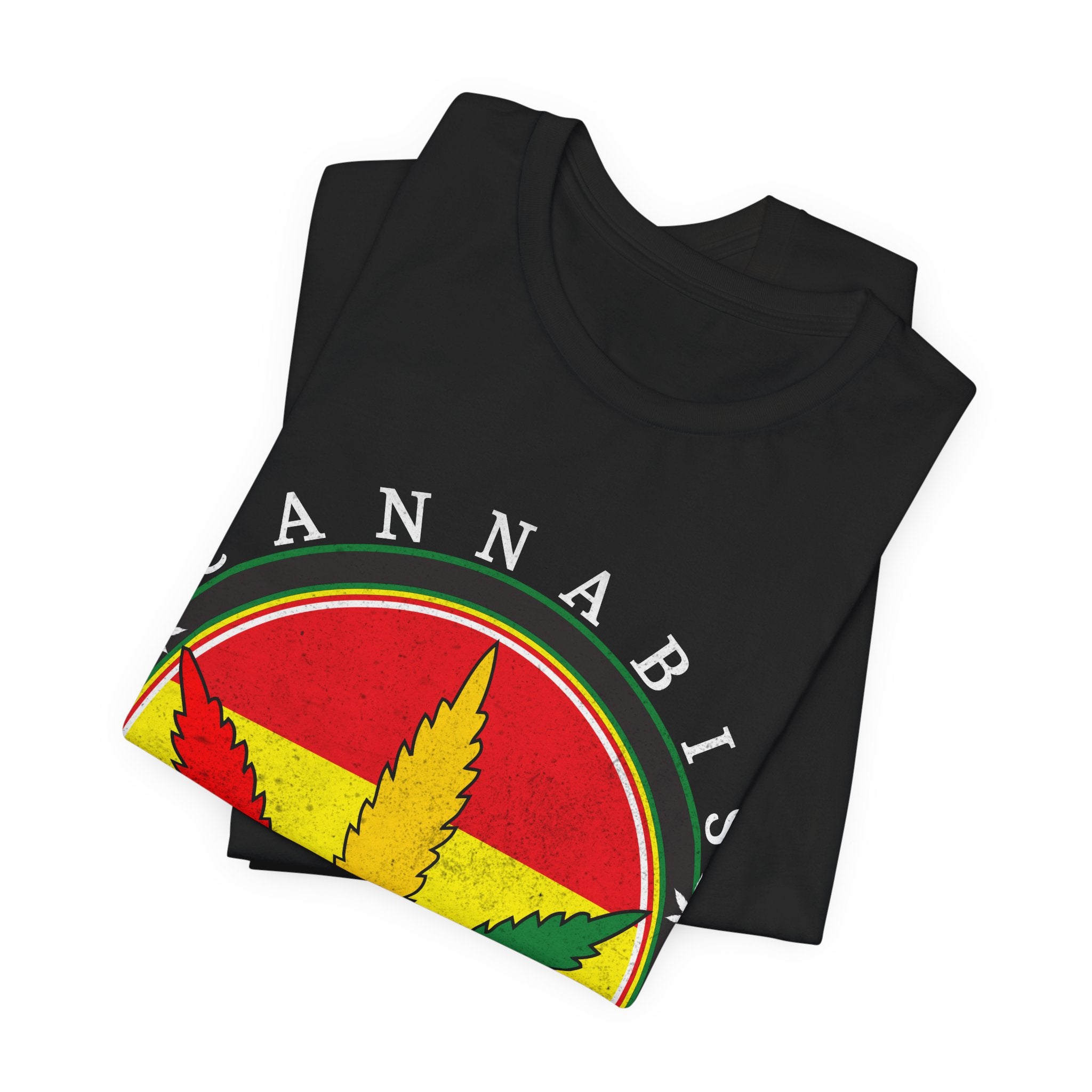 Cannabis Rasta Leaf T-Shirt — Rasta Color Marijuana Graphic Tee