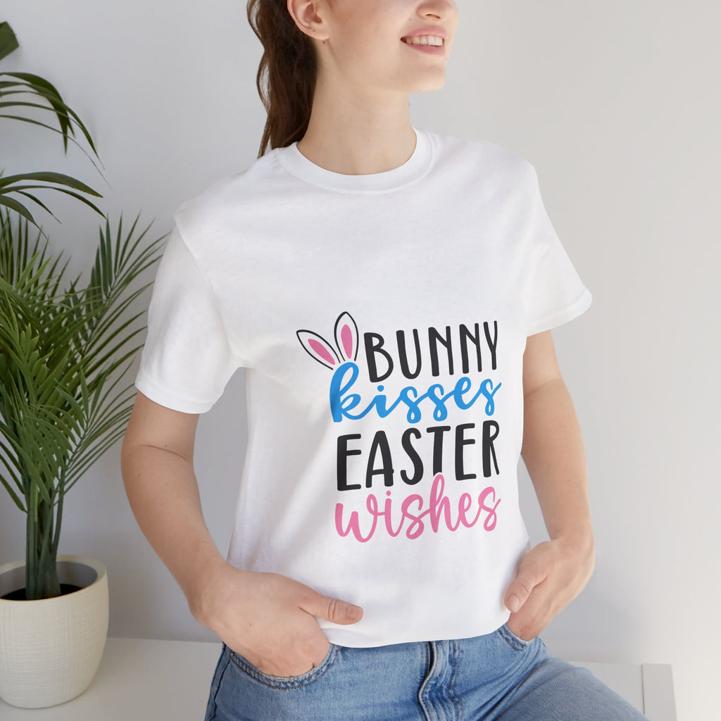 Easter Tee — "Bunny Kisses, Easter Wishes" Graphic Shirt