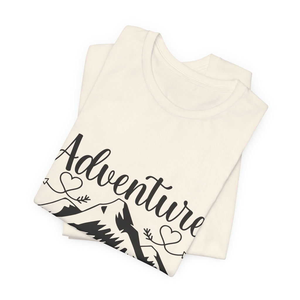 Adventure Begins Tee — Mountain Travel Graphic T-Shirt