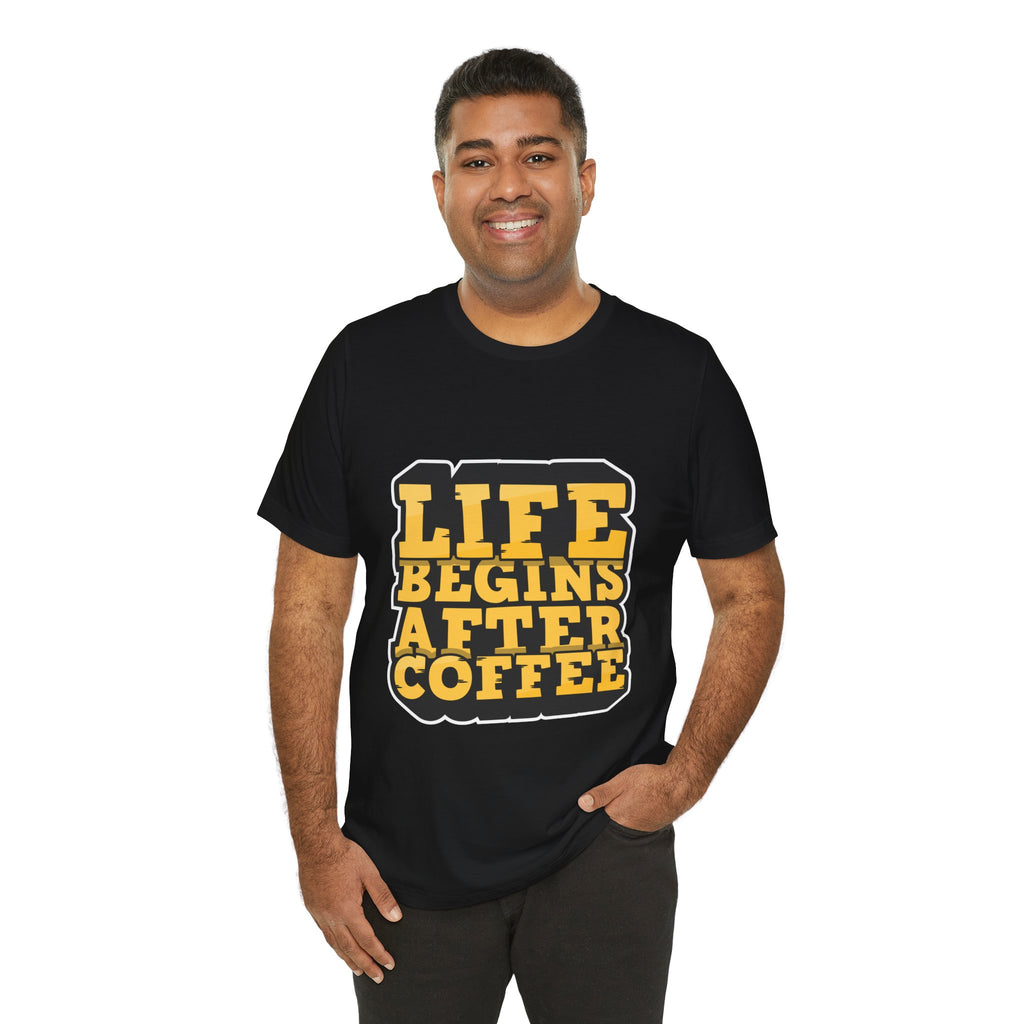 Coffee T-Shirt — "Life Begins After Coffee" Retro Graphic Tee