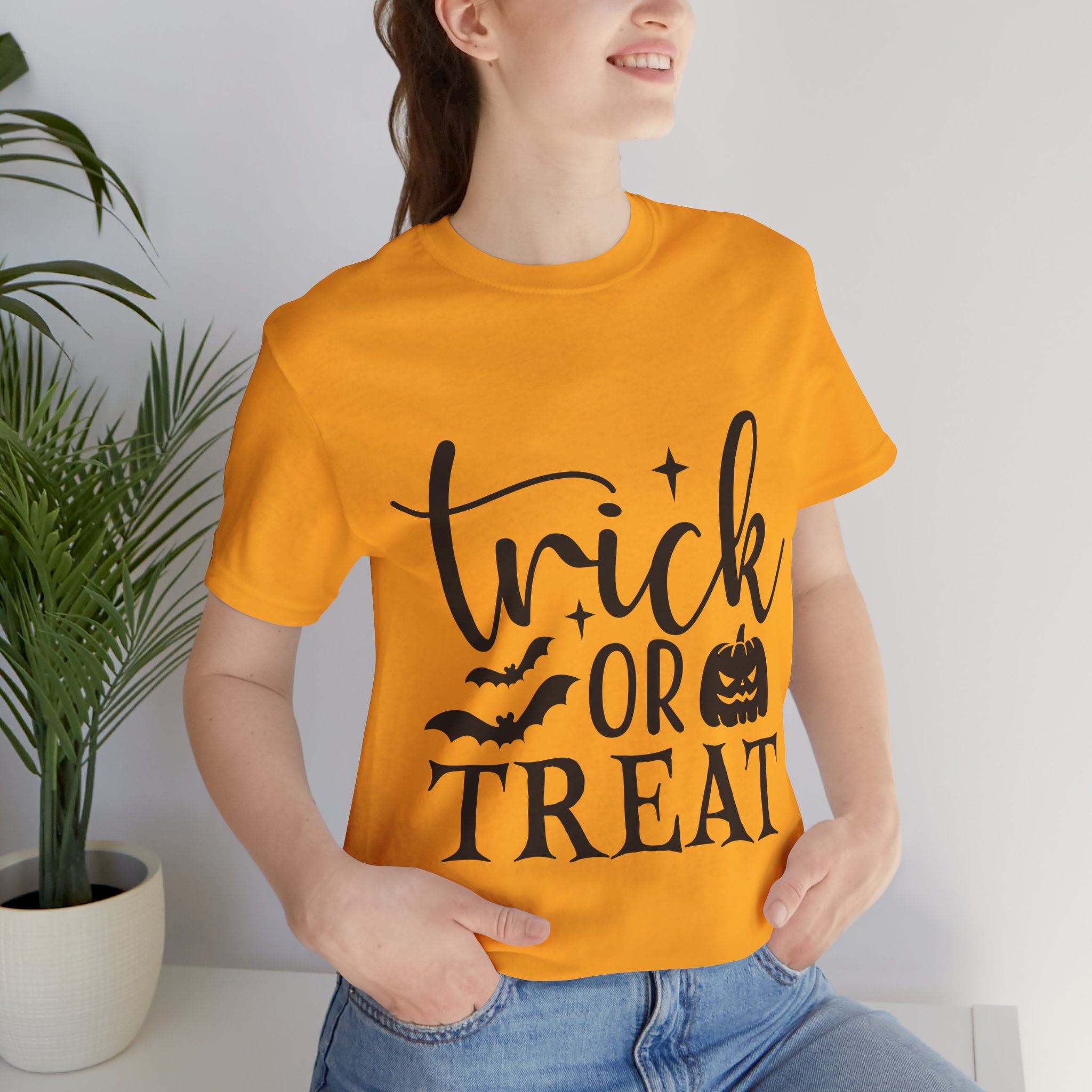 Trick or Treat Halloween T-Shirt — Pumpkin & Bats Spooky Tee