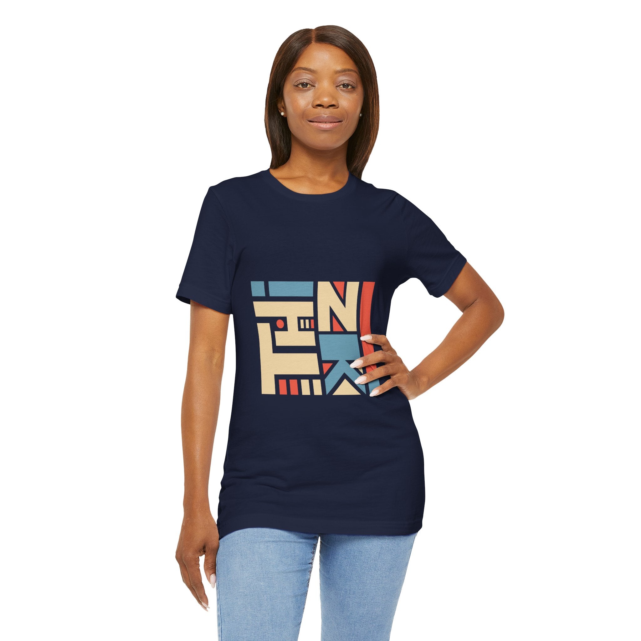Geometric Retro Block Tee