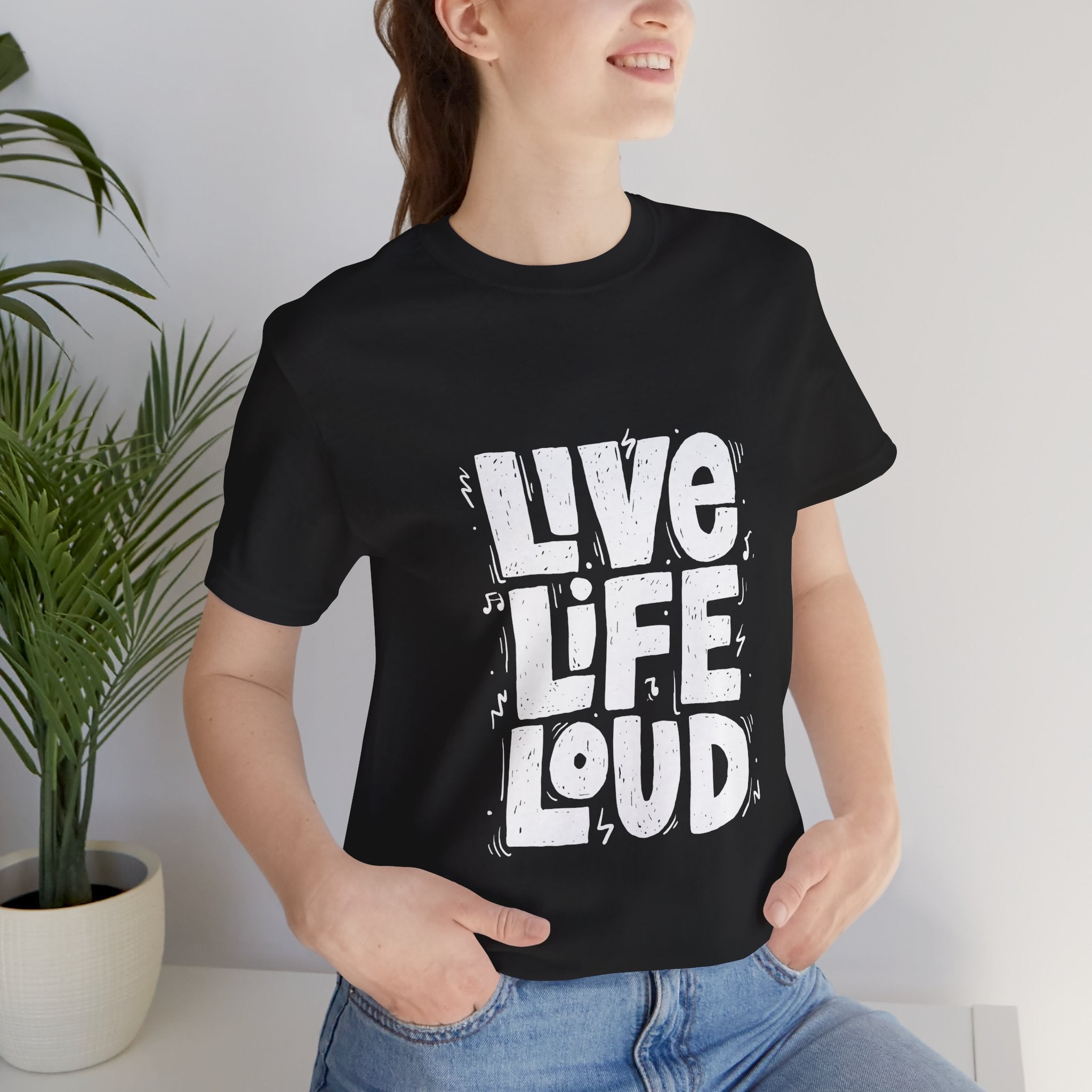 Live Life Loud Graphic Tee – Bold Inspirational Music Festival Shirt
