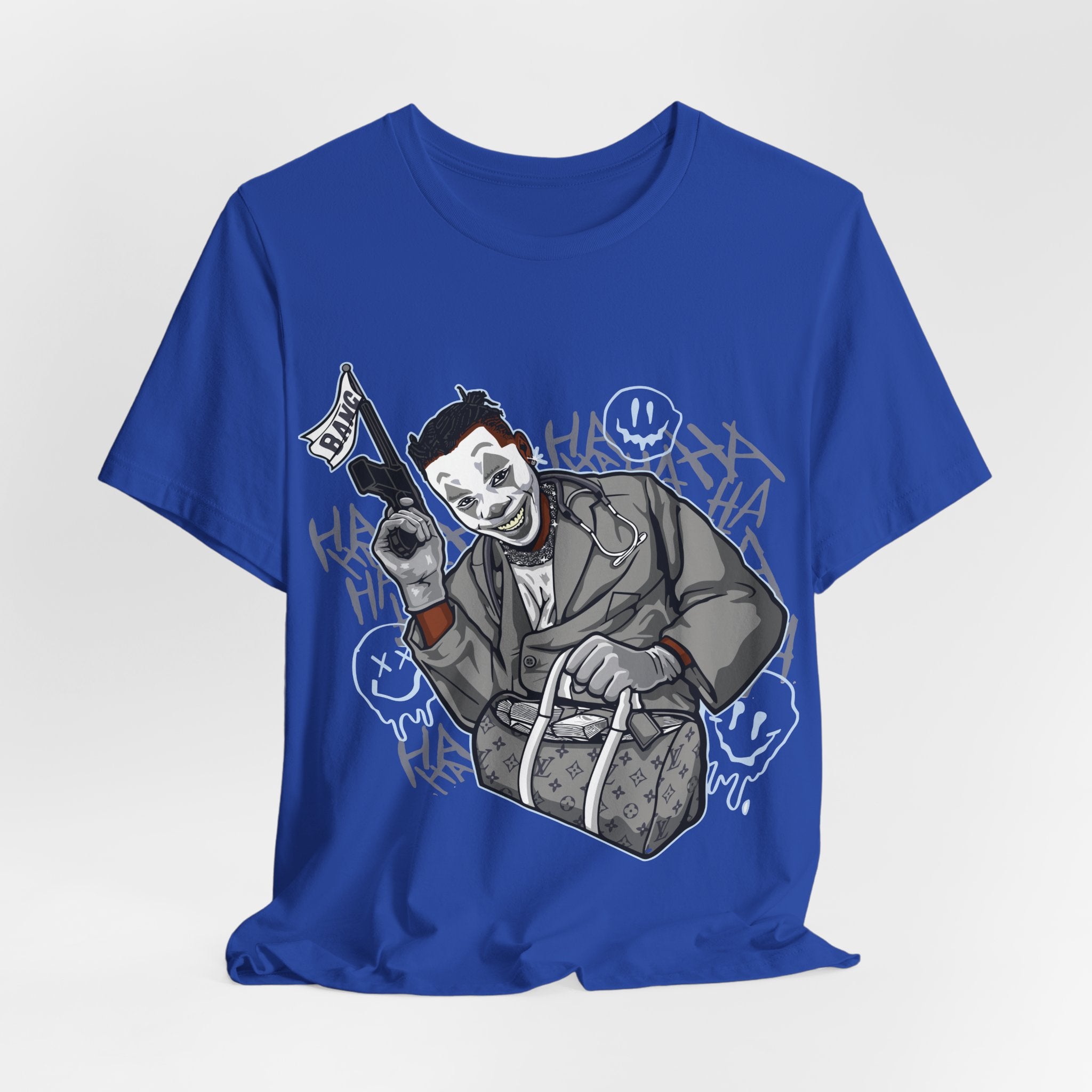 Joker Heist Tee — Grinning Criminal Graphic T-Shirt