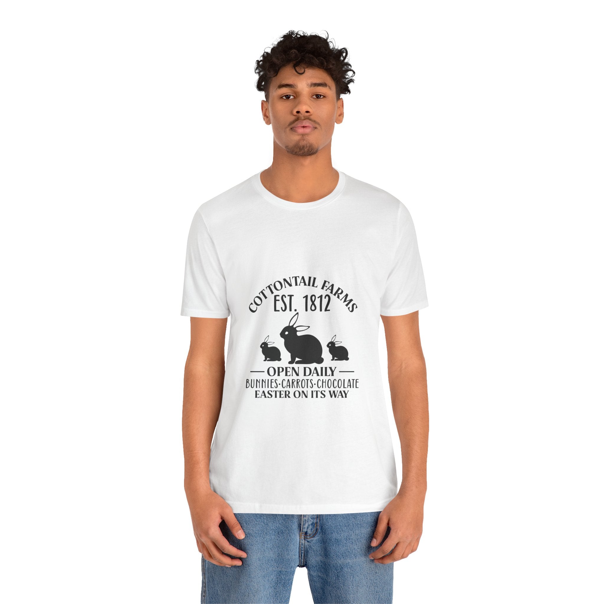 Easter Bunny Farm T-Shirt — "Cottontail Farms Est. 1812" Vintage Easter Tee