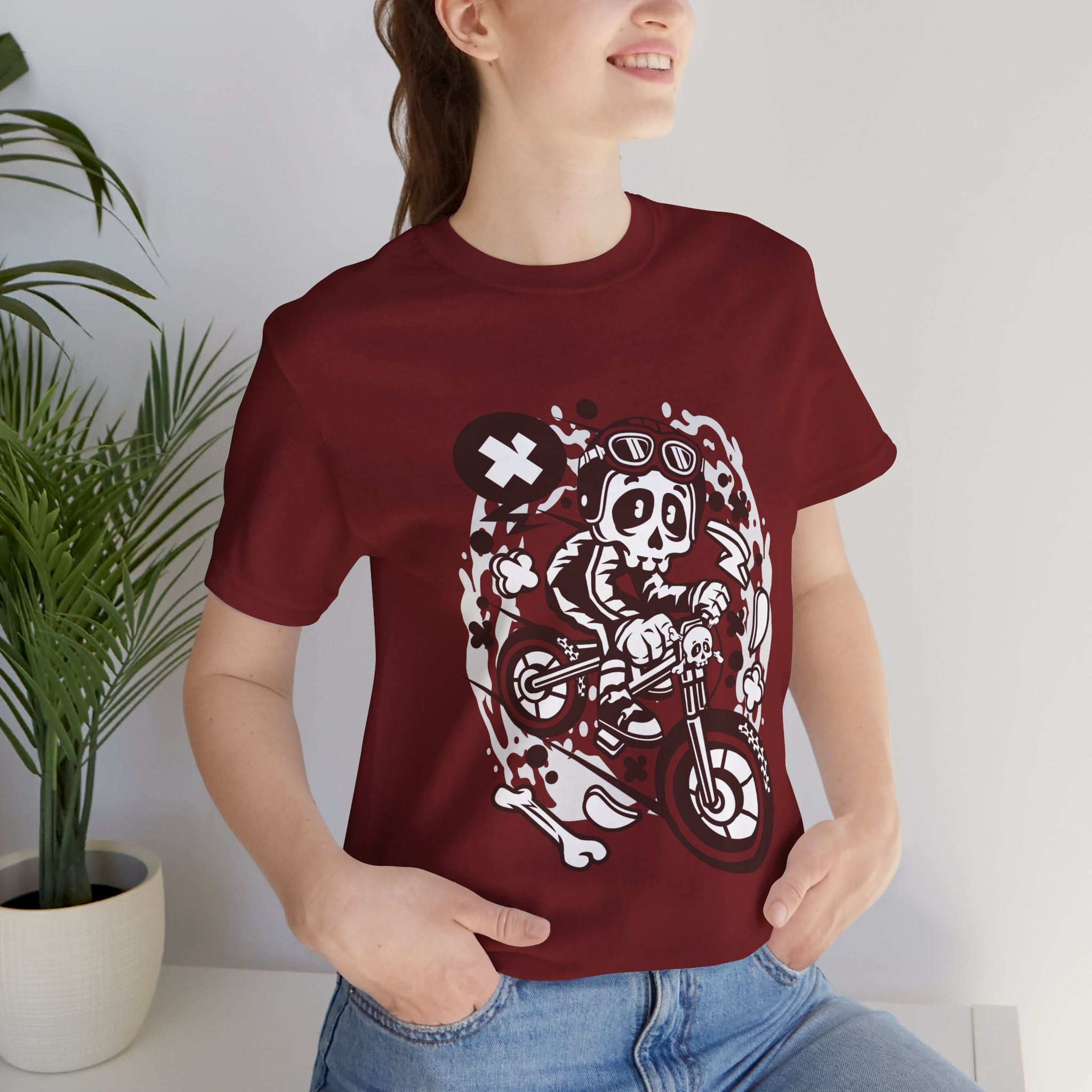 Skull Moto Dirt Bike Tee — Retro Biker Graphic T-Shirt