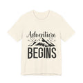Adventure Begins Tee — Mountain Travel Graphic T-Shirt