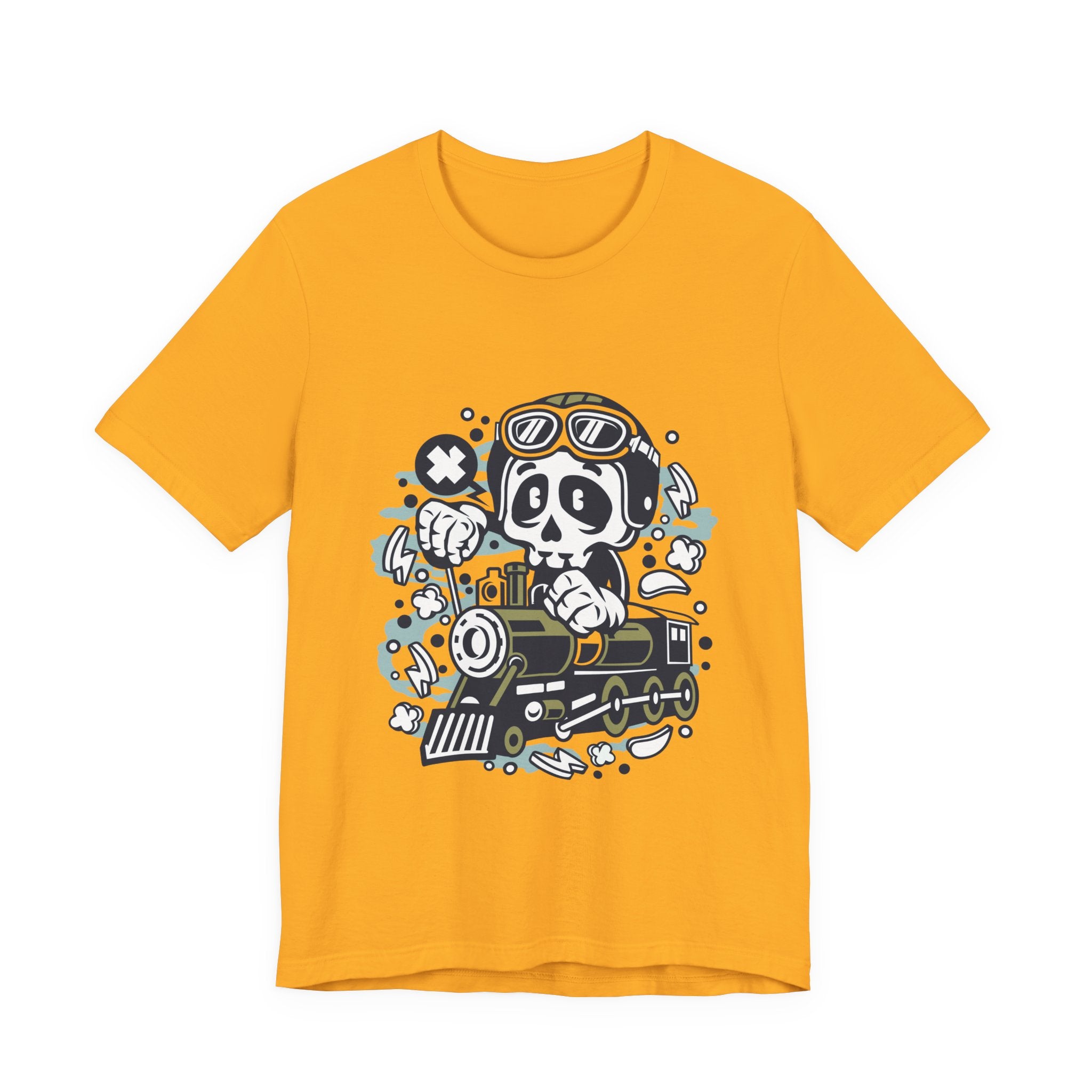 Skull Engineer Train T-Shirt — Cute Skeleton Train Driver Graphic Tee