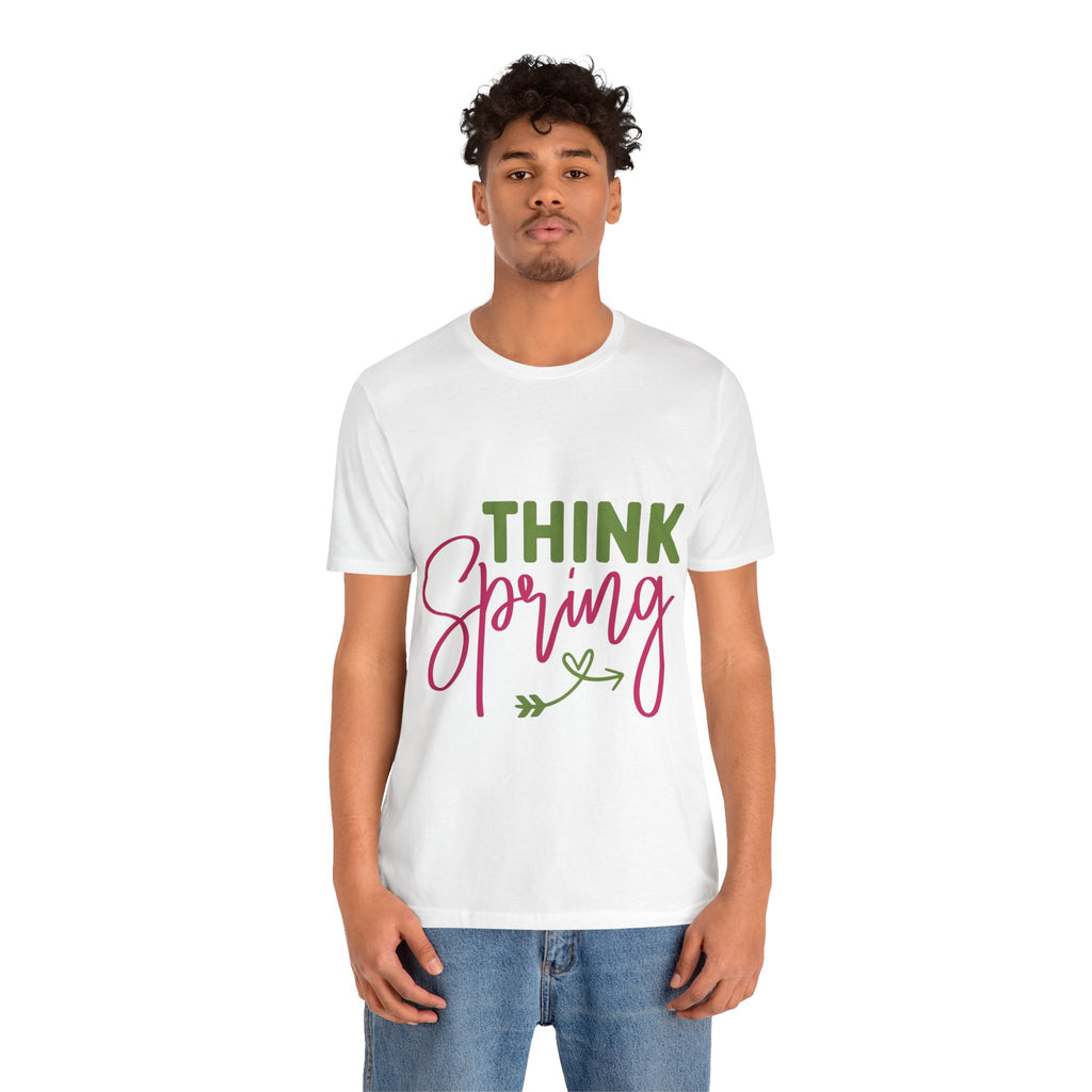 Think Spring T-Shirt — Floral Script Springtime Tee