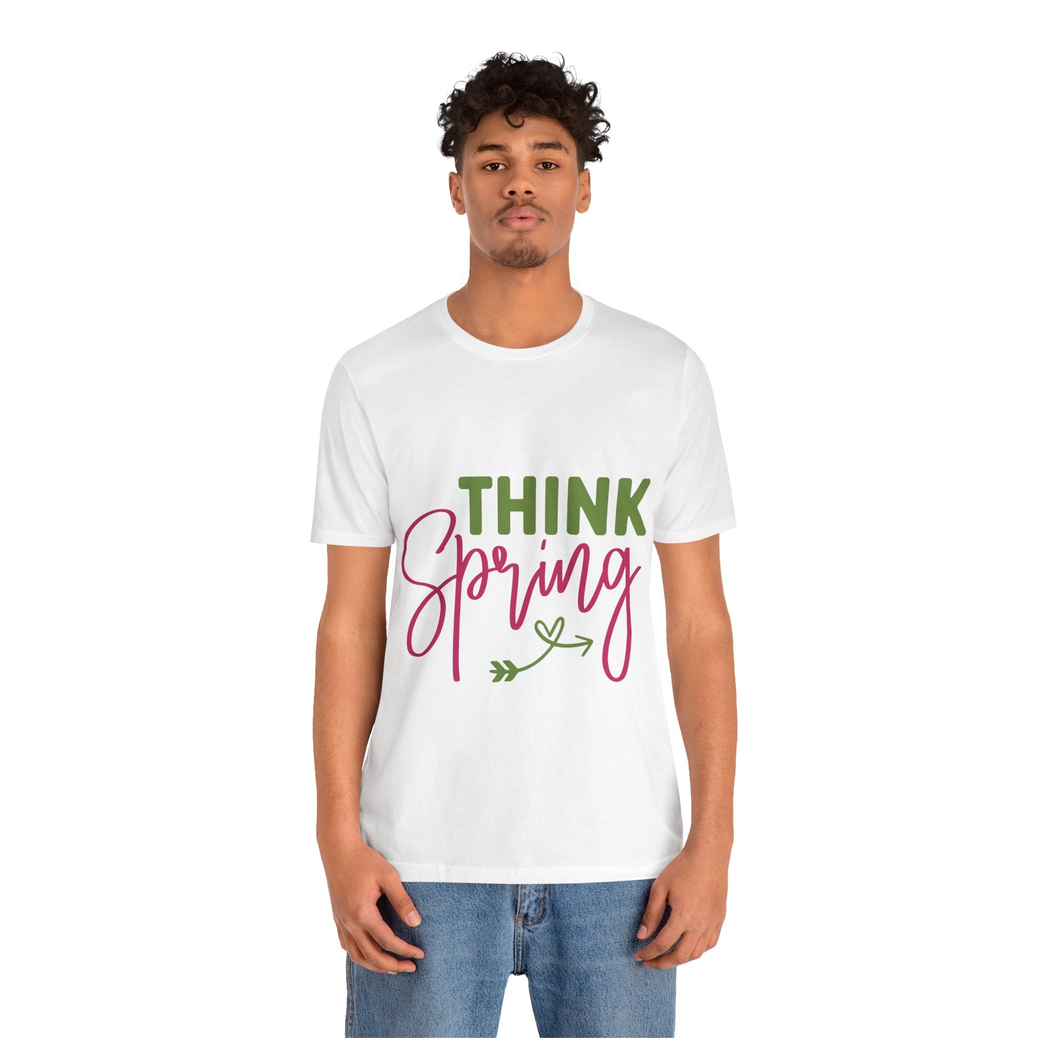Think Spring T-Shirt — Floral Script Springtime Tee