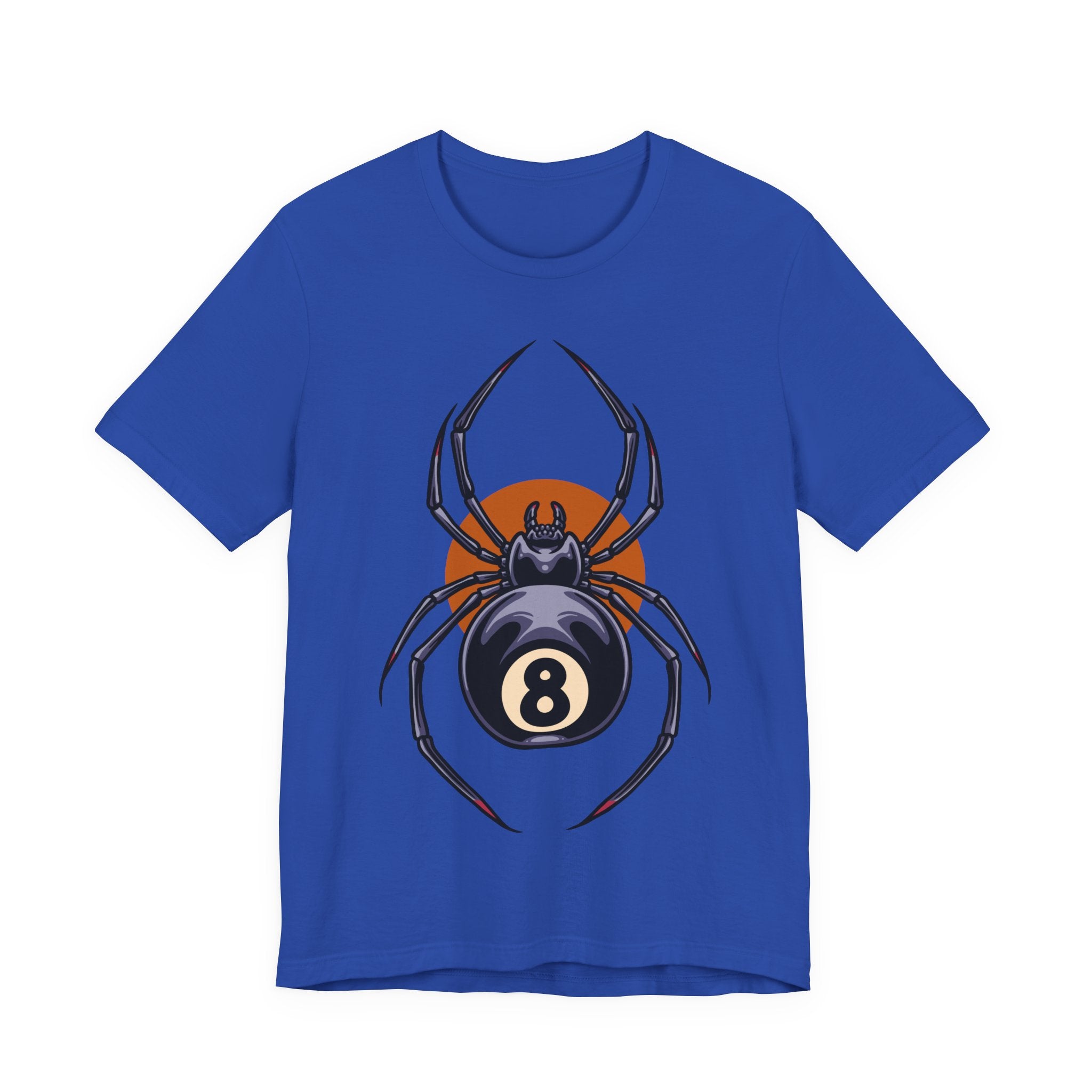 8-Ball Spider Graphic Tee — Pool Player & Halloween Spider T-Shirt