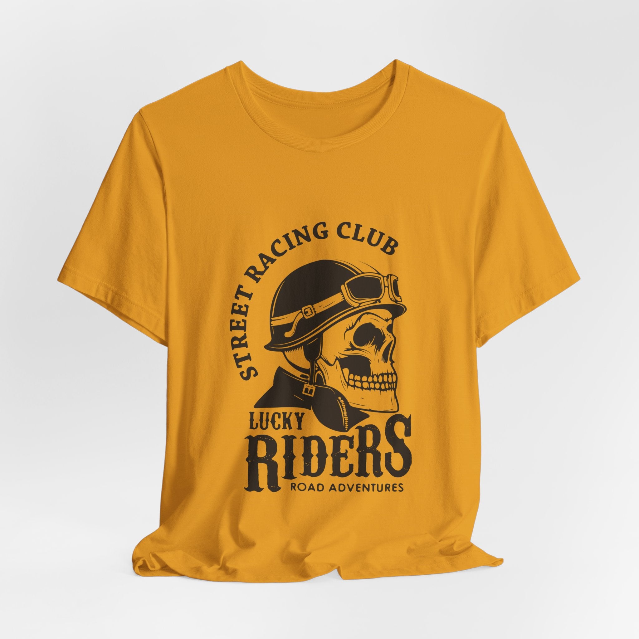 Riders Skull Tee — "Lucky Riders" Street Racing Club Motorcycle T‑Shirt