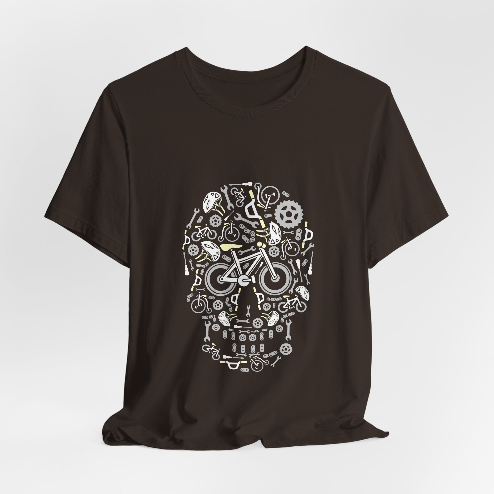 Bicycle Parts Skull T-Shirt — Cyclist Skeleton Graphic Tee