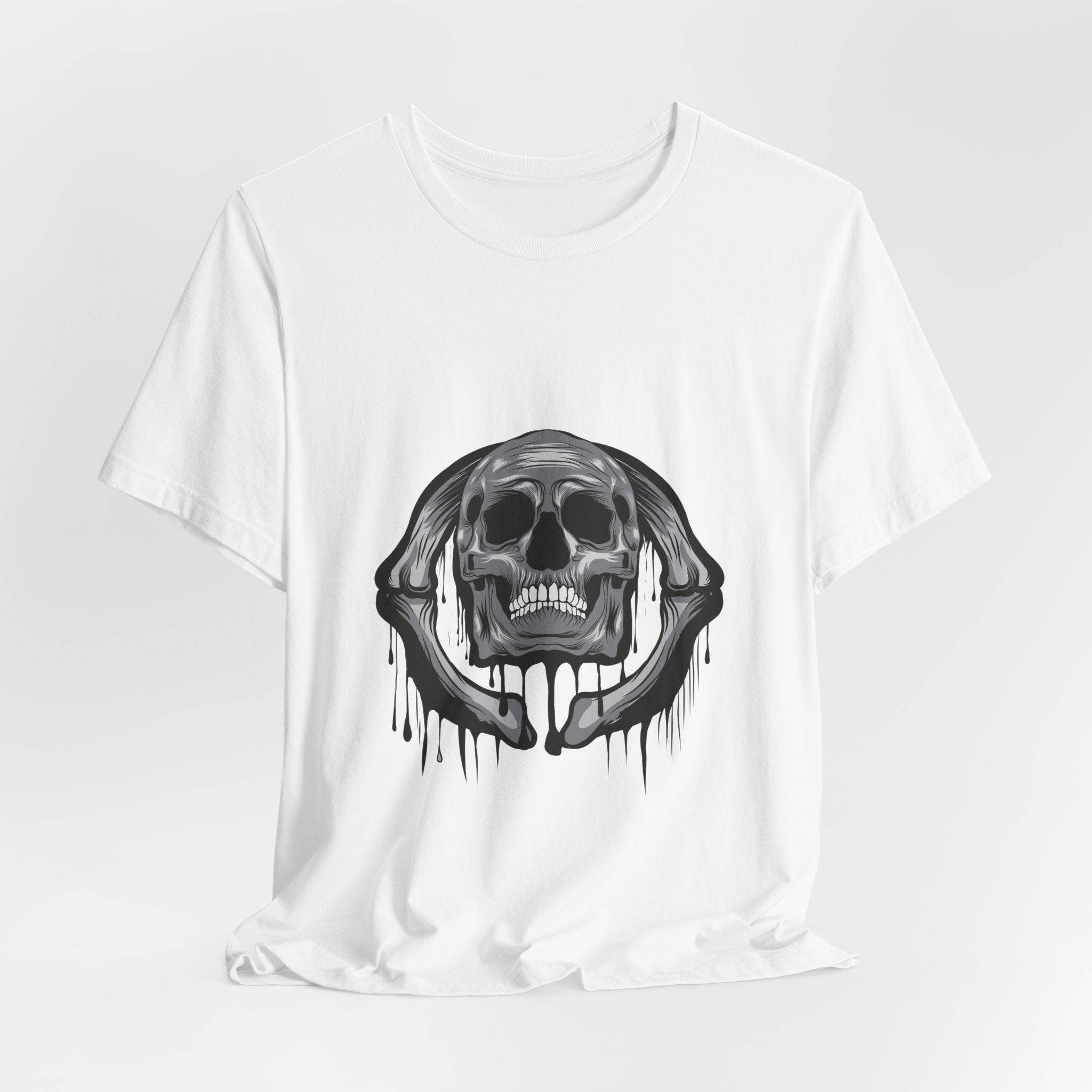 Skull Drip Graphic Tee — Gothic Melting Skull T-Shirt