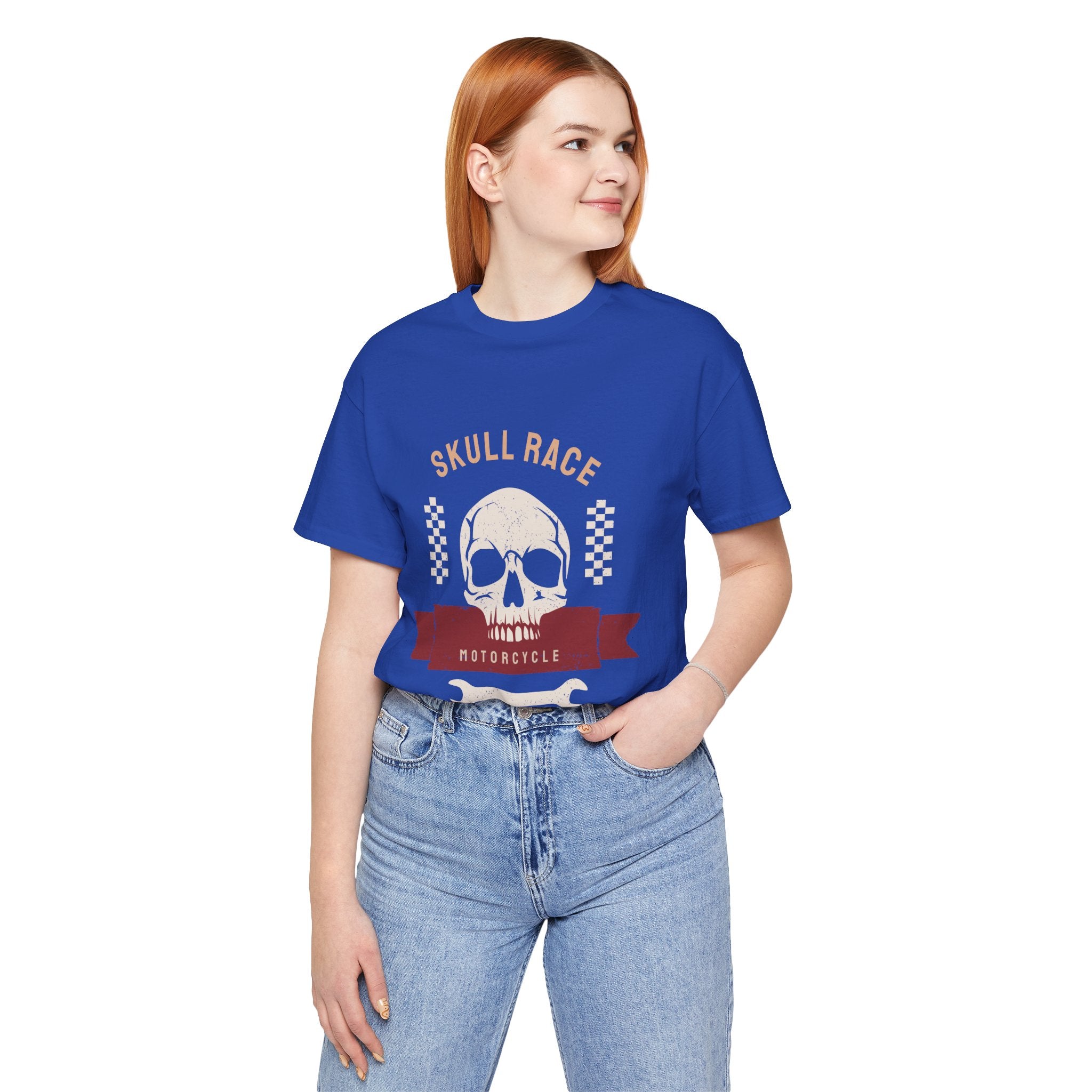 Skull Race Motorcycle Tee — Ride Fast Experience Graphic Shirt
