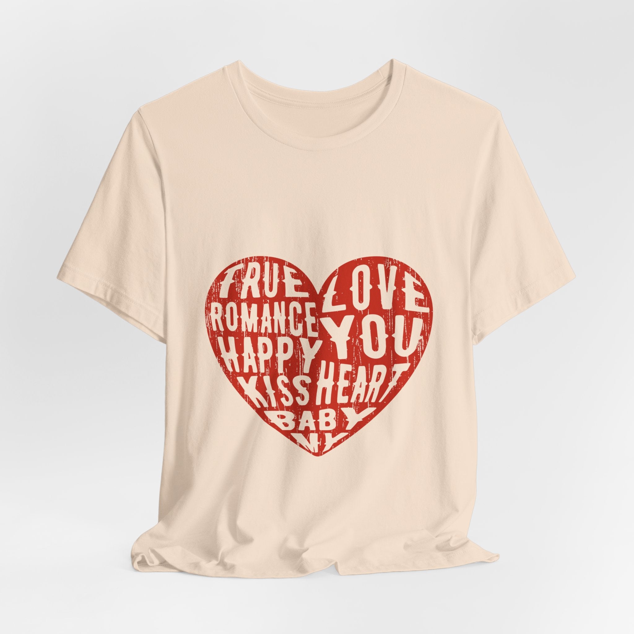 Heart Word Art Tee - Love You Romance Valentine T-Shirt