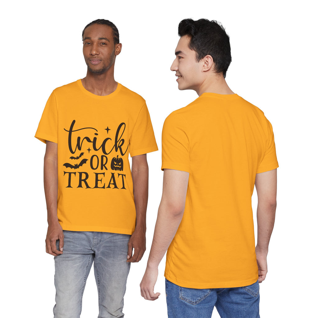 Trick or Treat Halloween T-Shirt — Pumpkin & Bats Spooky Tee