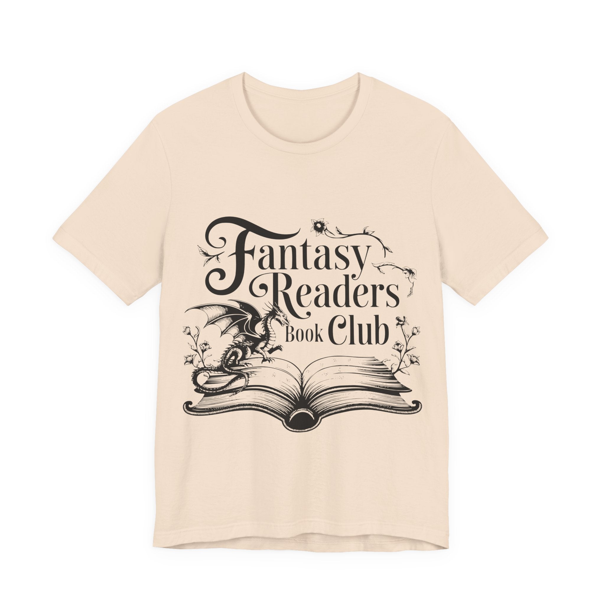Fantasy Readers Book Club Tee — Dragon & Open Book Graphic Shirt