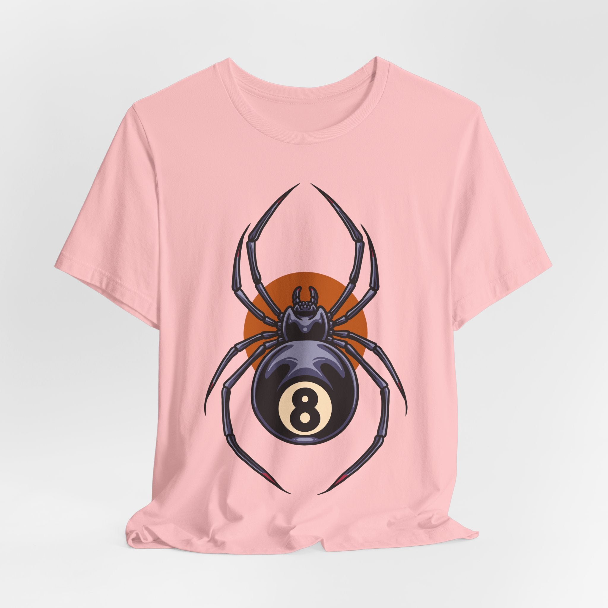 8-Ball Spider Graphic Tee — Pool Player & Halloween Spider T-Shirt
