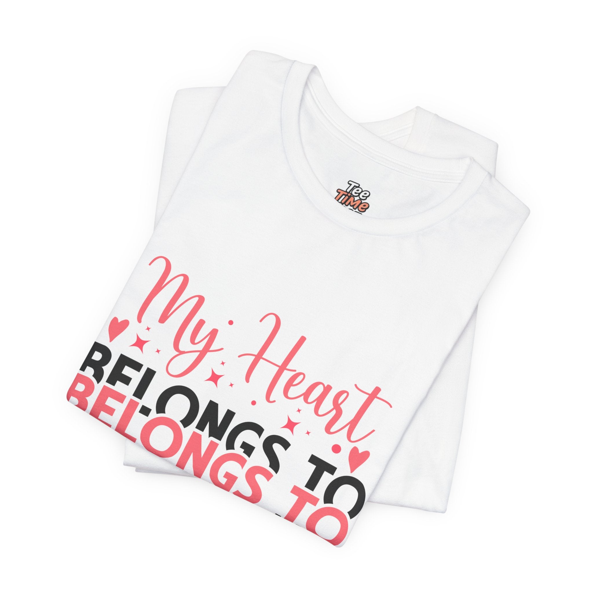 Mommy Valentine T-Shirt – "My Heart Belongs to Mommy" Pink & Black Kid Tee