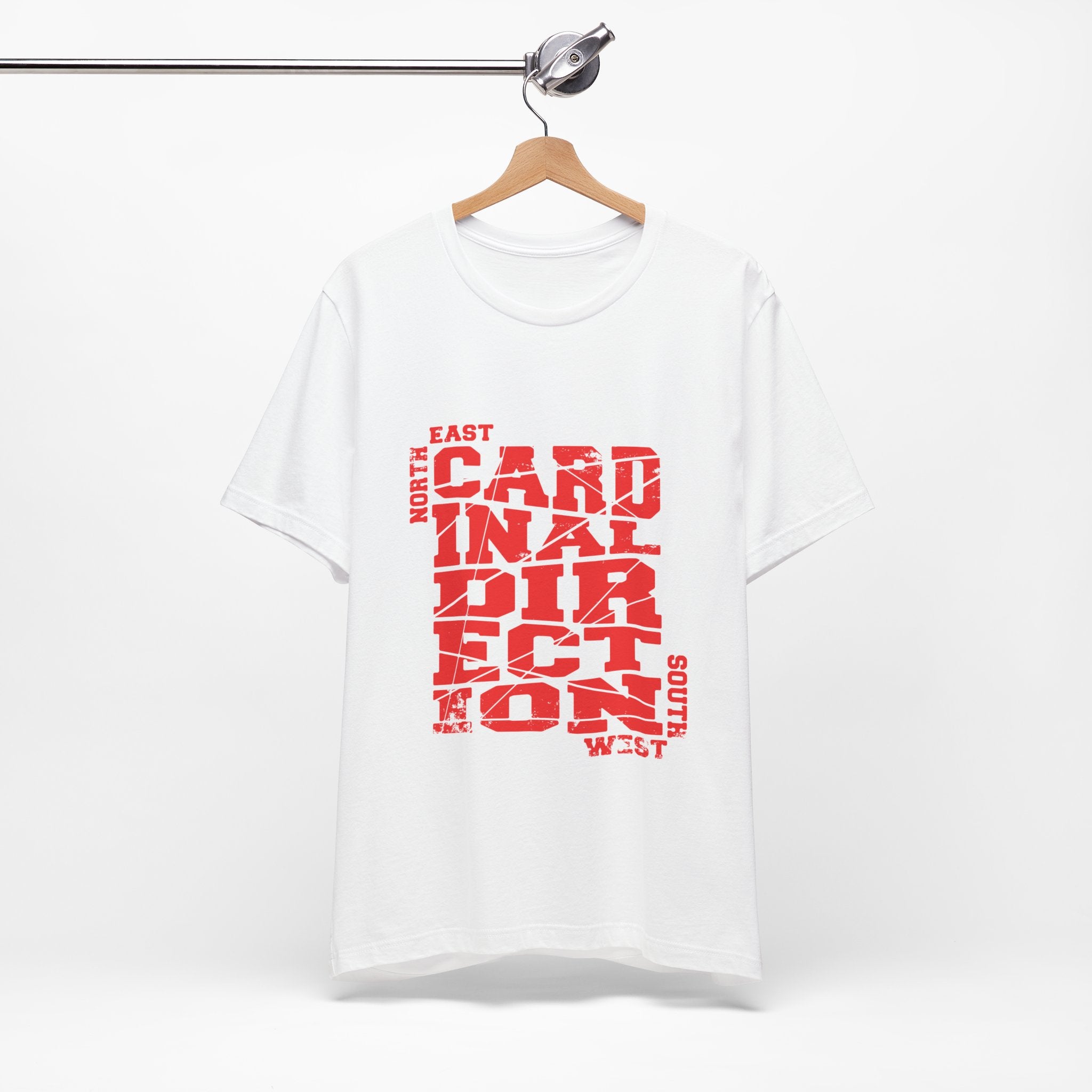 Cardinal Direction Tee — Compass Typography T‑Shirt (North East South West)