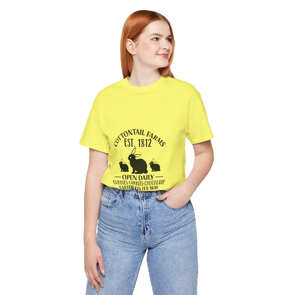 Easter Bunny Farm T-Shirt — "Cottontail Farms Est. 1812" Vintage Easter Tee