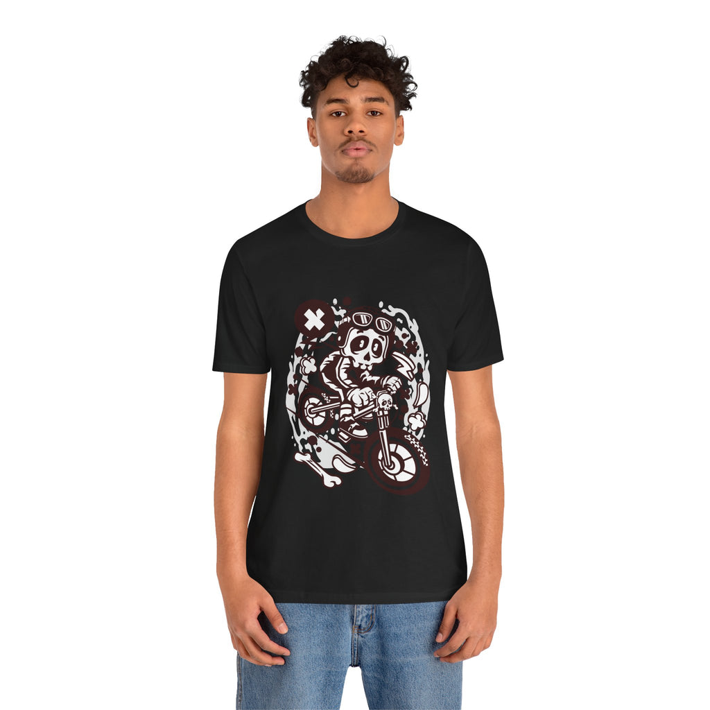 Skull Moto Dirt Bike Tee — Retro Biker Graphic T-Shirt