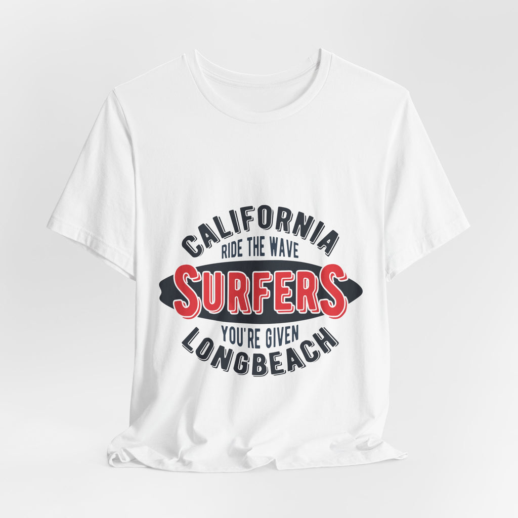 California Surfers Long Beach Tee — "Ride the Wave" Short Sleeve Shirt