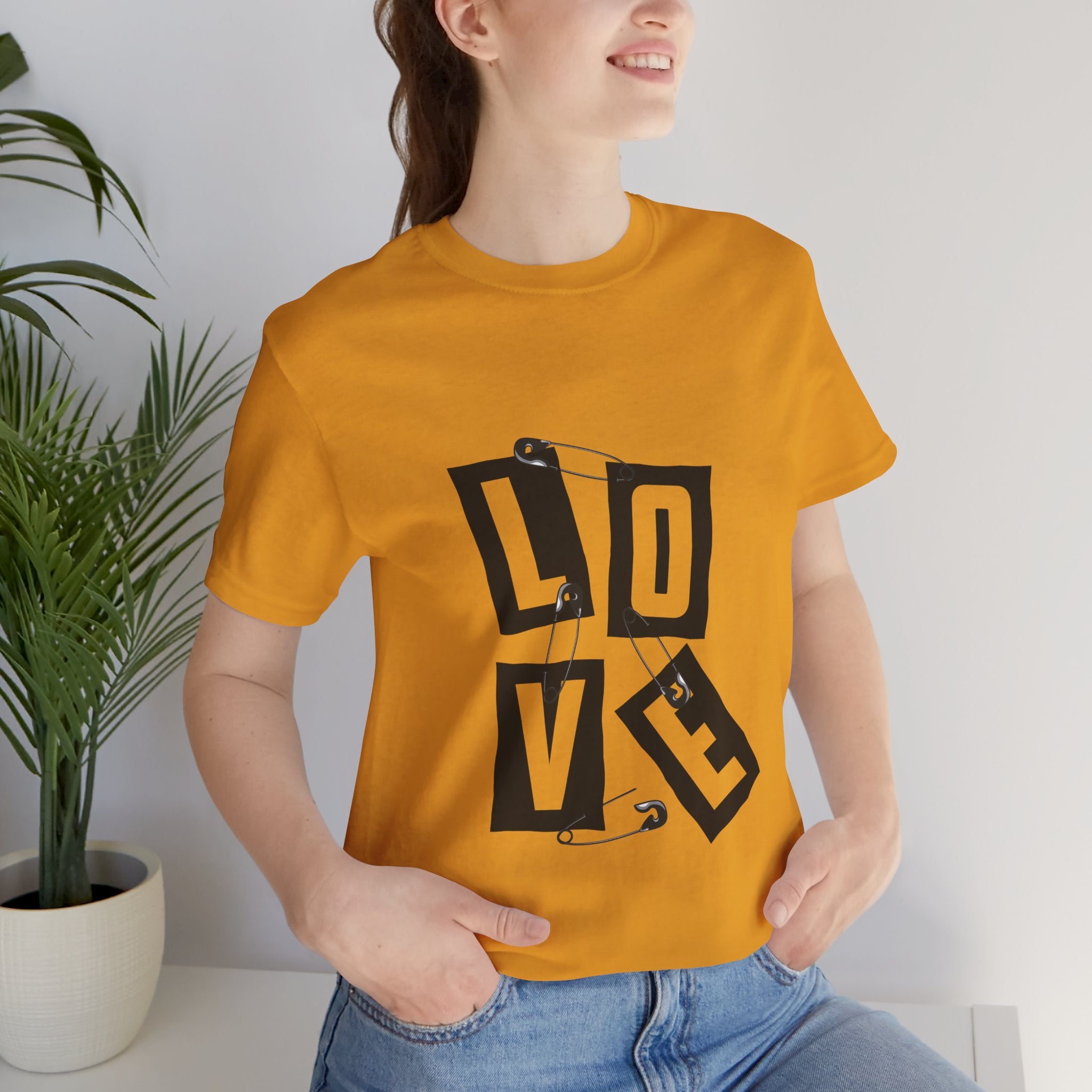 LOVE Safety Pin Graphic Tee — Punk Rock Vintage Valentine T‑Shirt