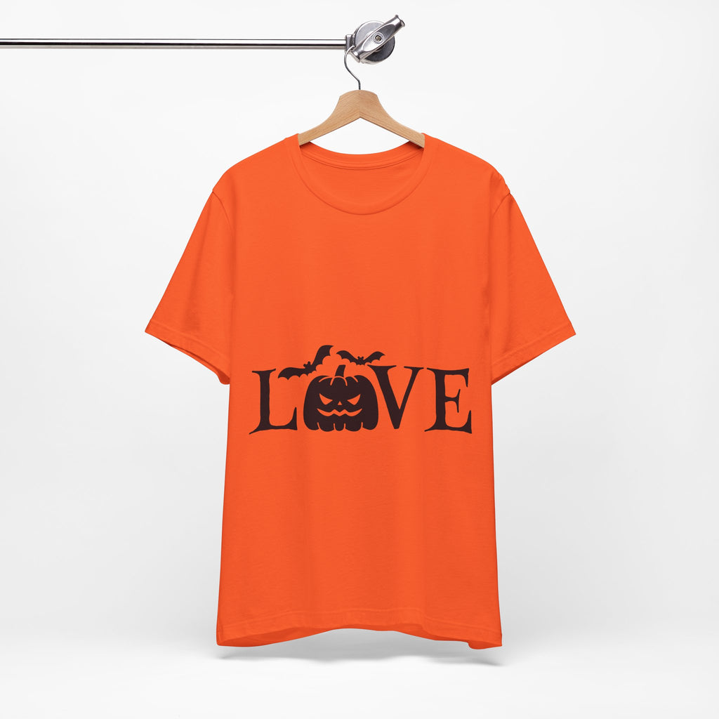 Halloween Love T-Shirt - Jack-o'-Lantern & Bats Graphic Tee