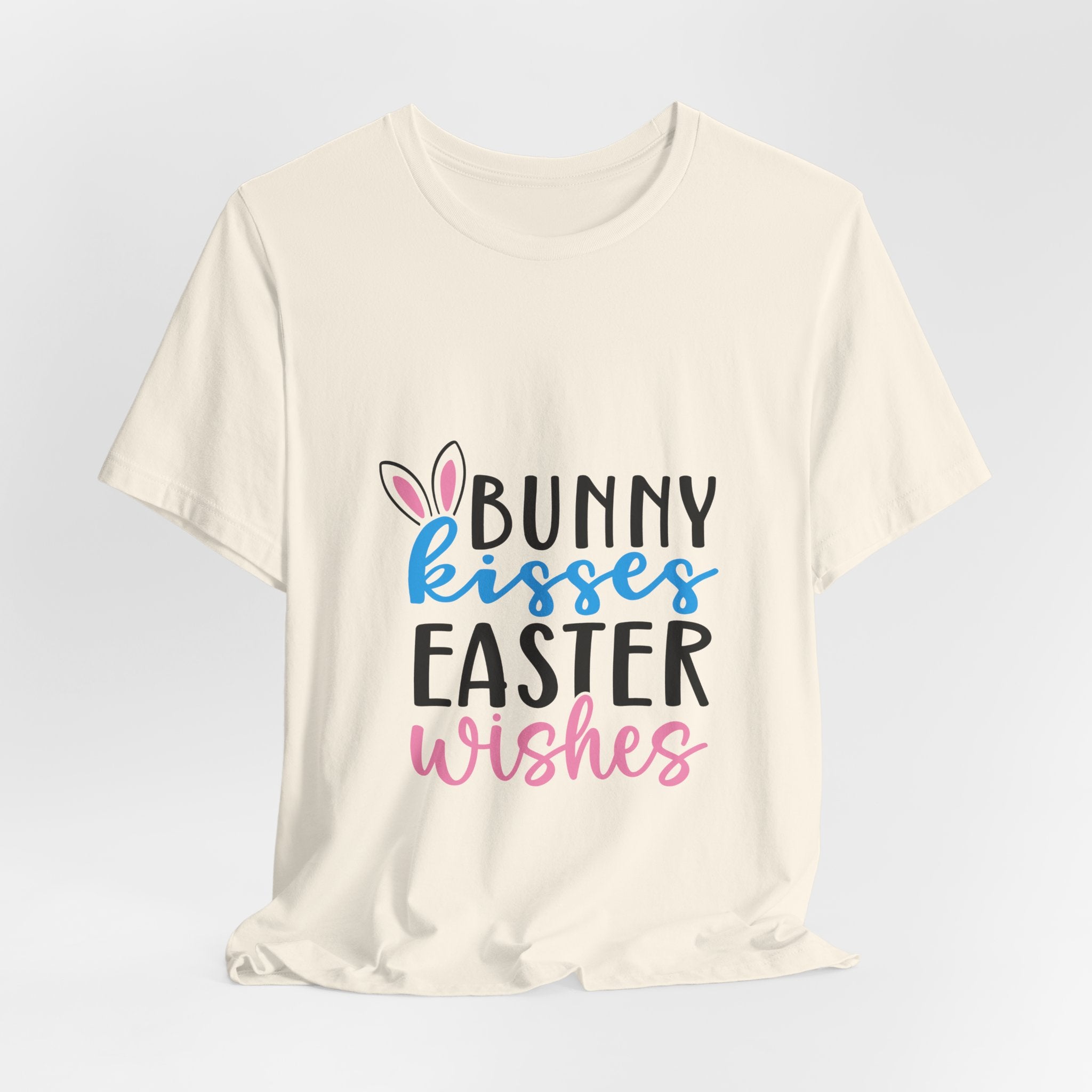 Easter Tee — "Bunny Kisses, Easter Wishes" Graphic Shirt