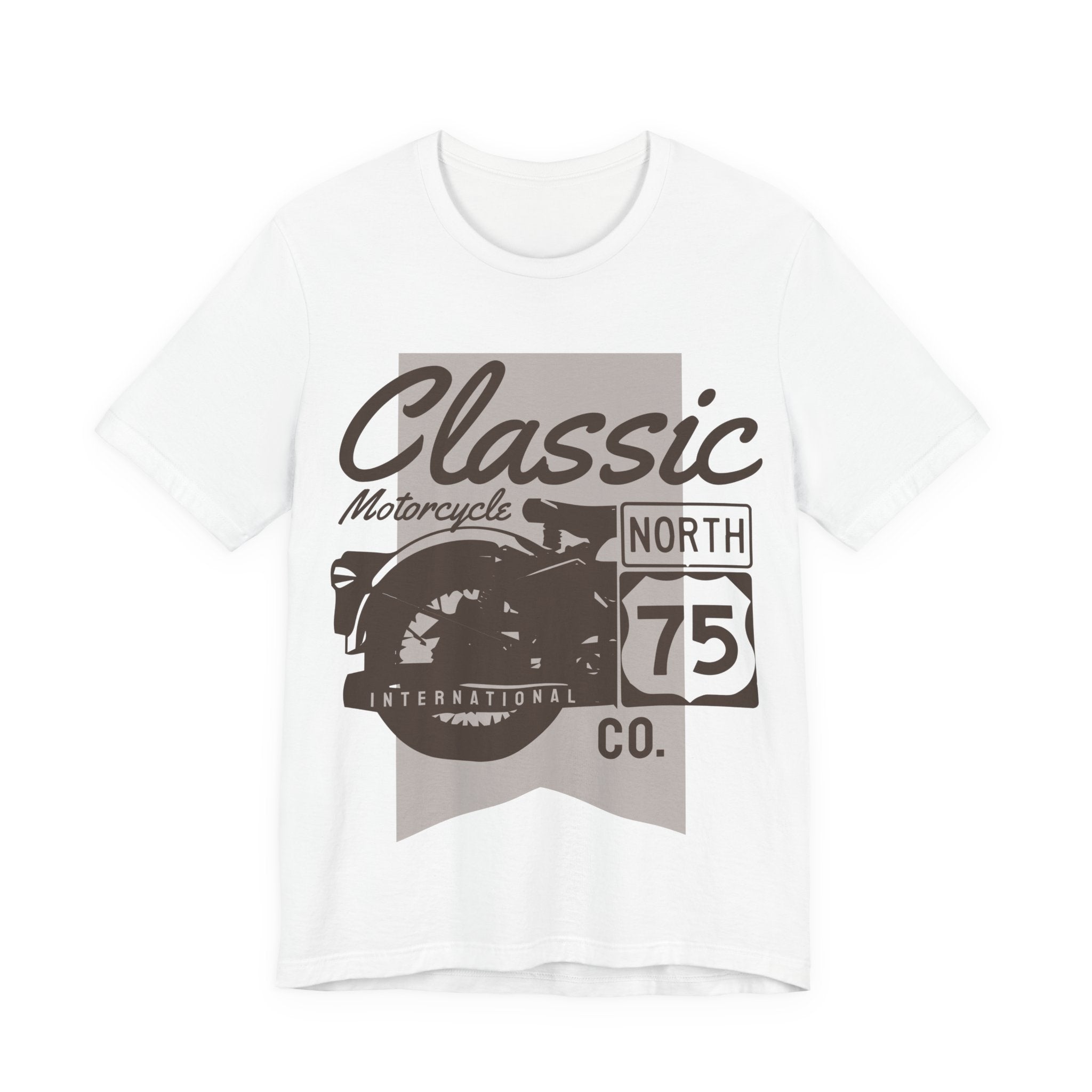 Classic Motorcycle North 75 Tee — Vintage Biker Graphic T-Shirt