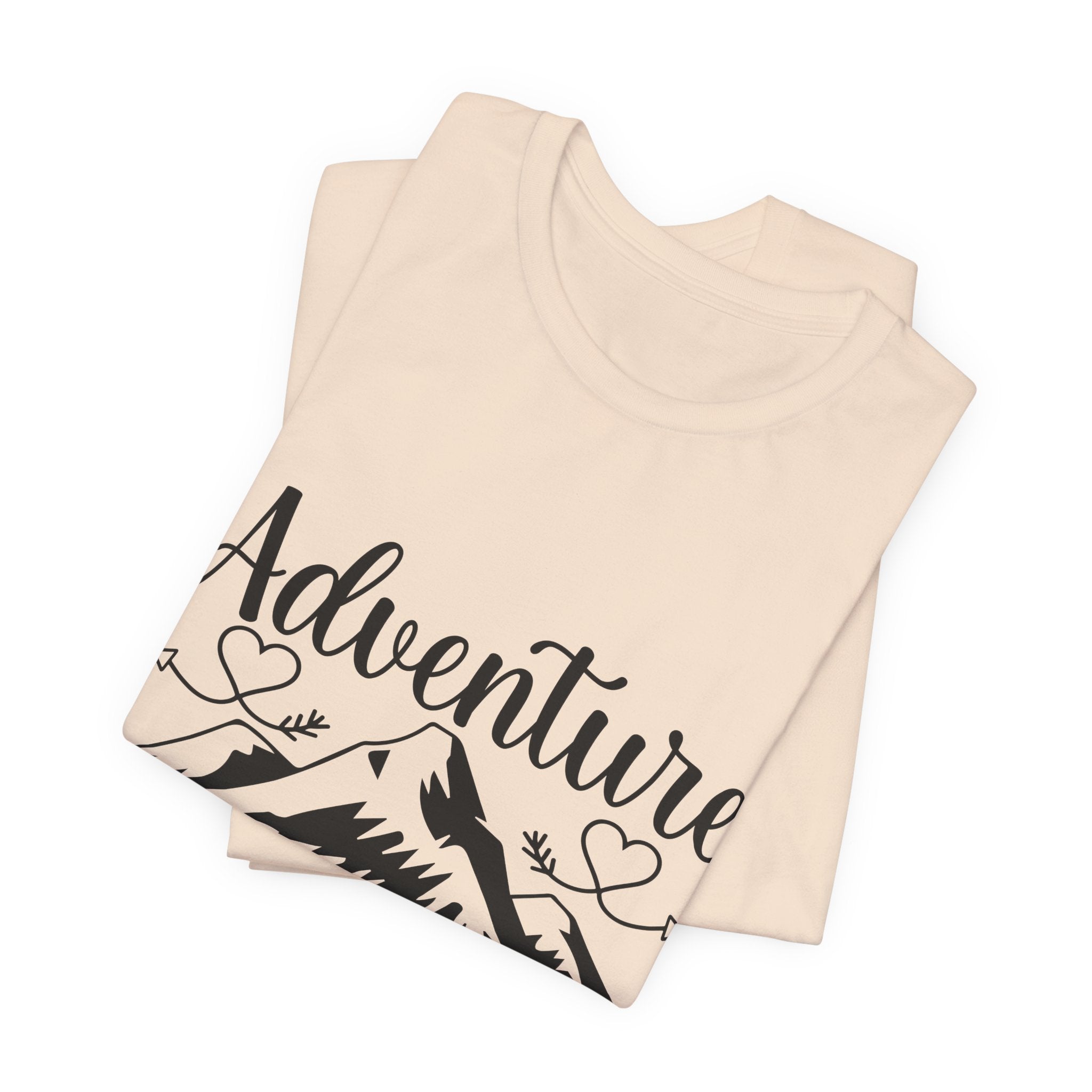 Adventure Begins Tee — Mountain Travel Graphic T-Shirt