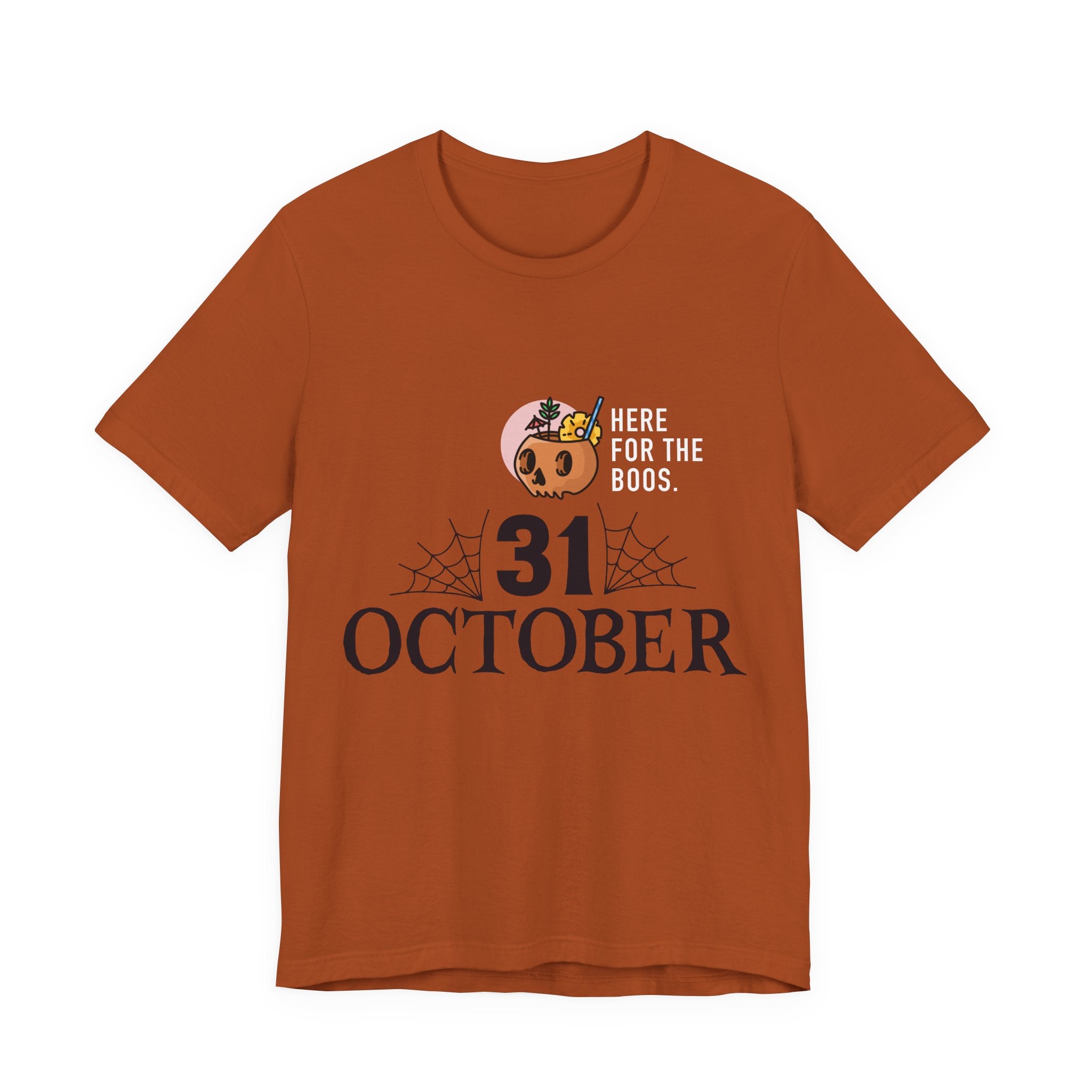 Halloween Tee — "Here for the Boos" 31 October Pumpkin Shirt