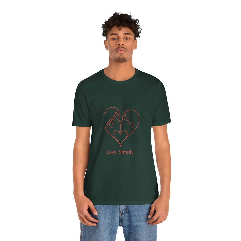 Love, Simply Tee — Minimal Couple Heart Line Art Valentine’s T-Shirt