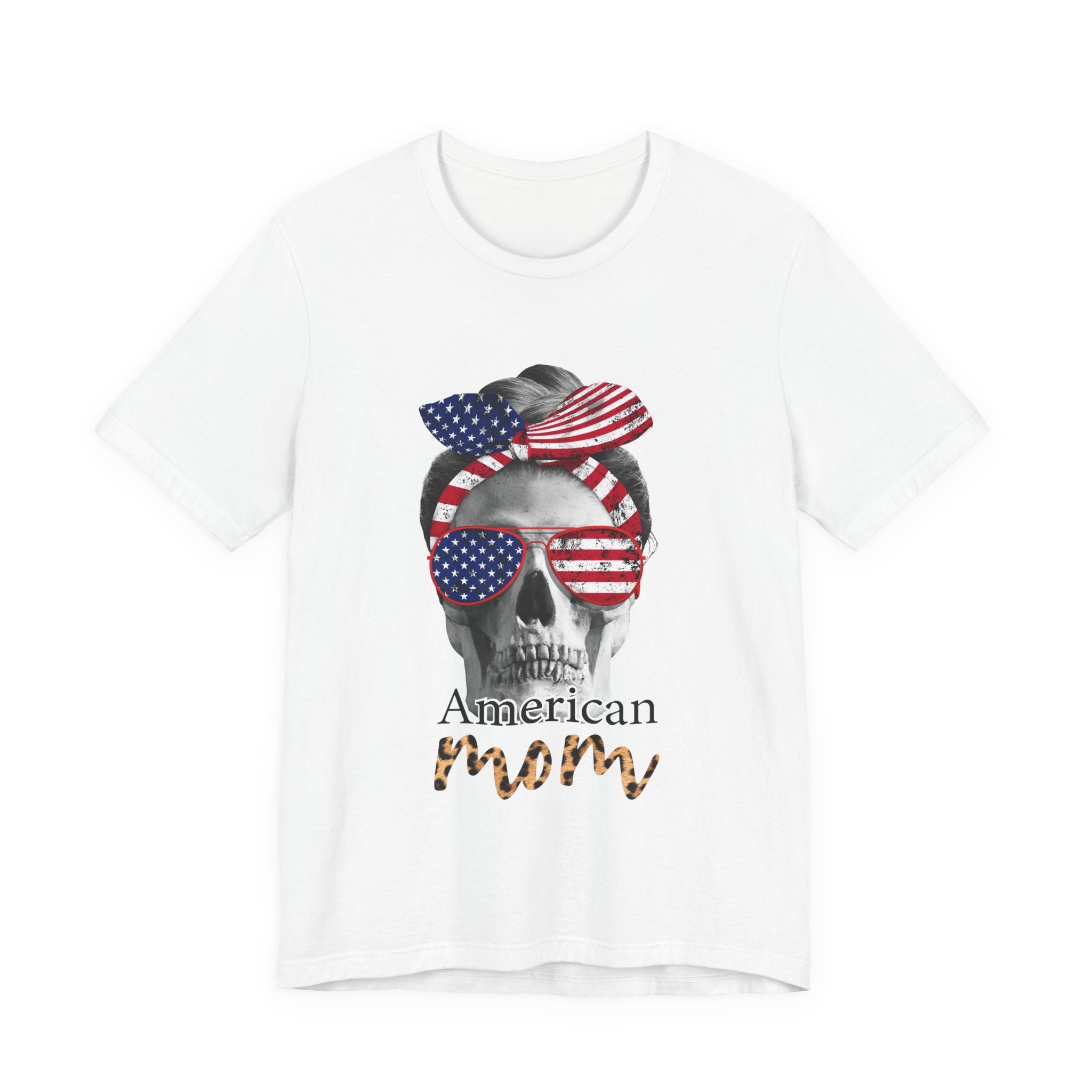 American Mom Skull Tee — Patriotic 4th of July T-Shirt