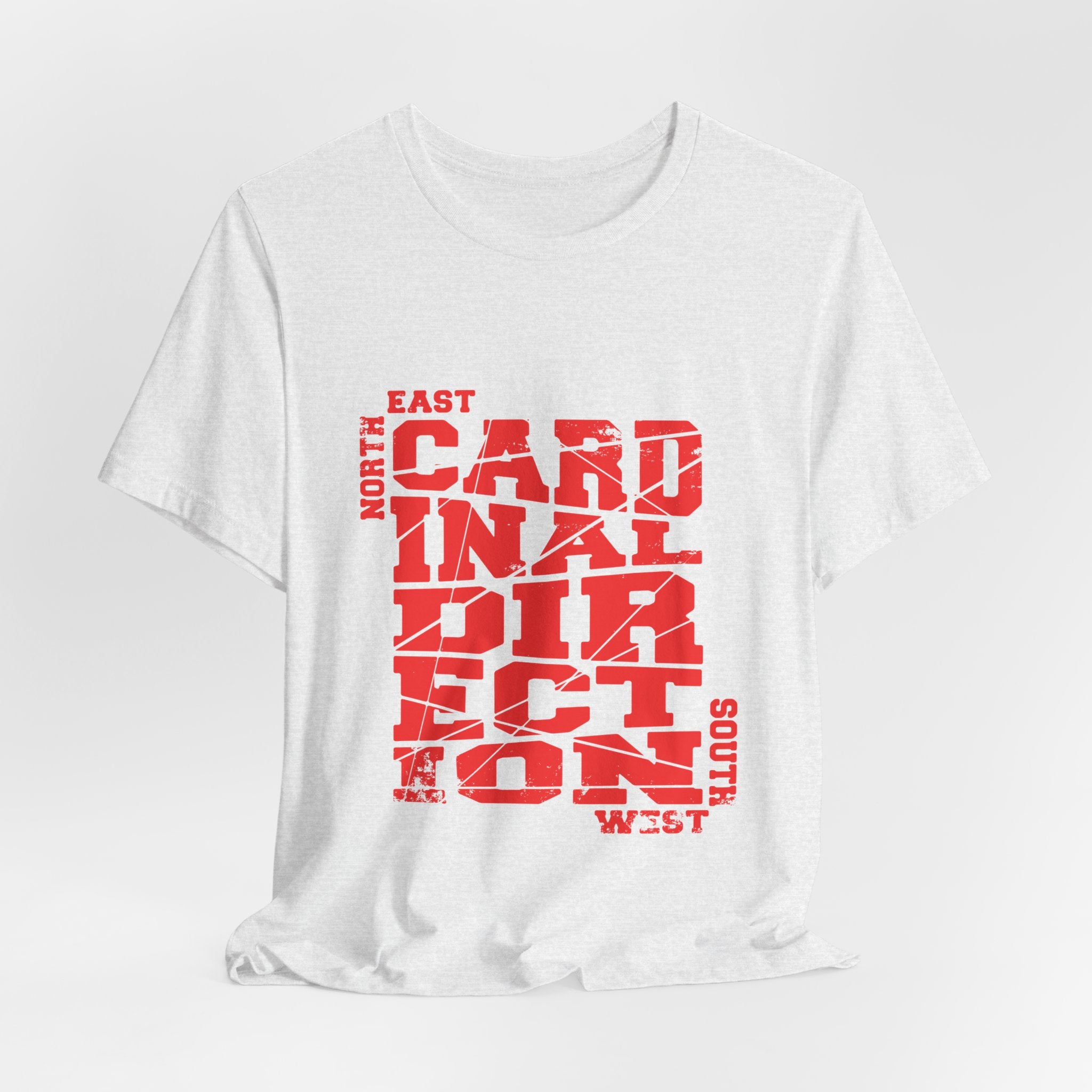 Cardinal Direction Tee — Compass Typography T‑Shirt (North East South West)