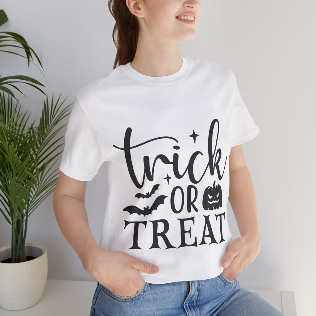 Trick or Treat Halloween T-Shirt — Pumpkin & Bats Spooky Tee