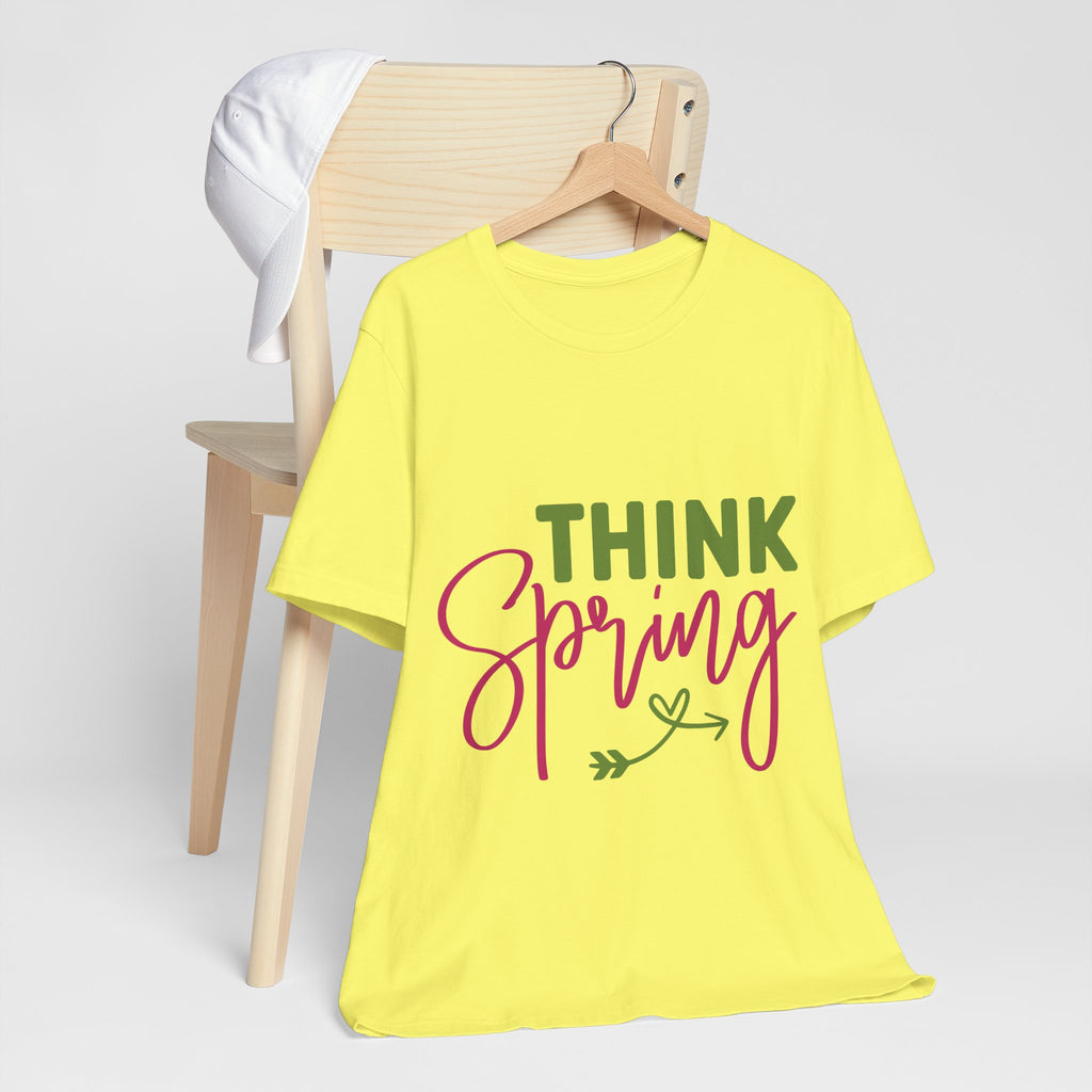 Think Spring T-Shirt — Floral Script Springtime Tee