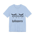 Welcome HalloQueen T‑Shirt — Halloween Bat Graphic Tee