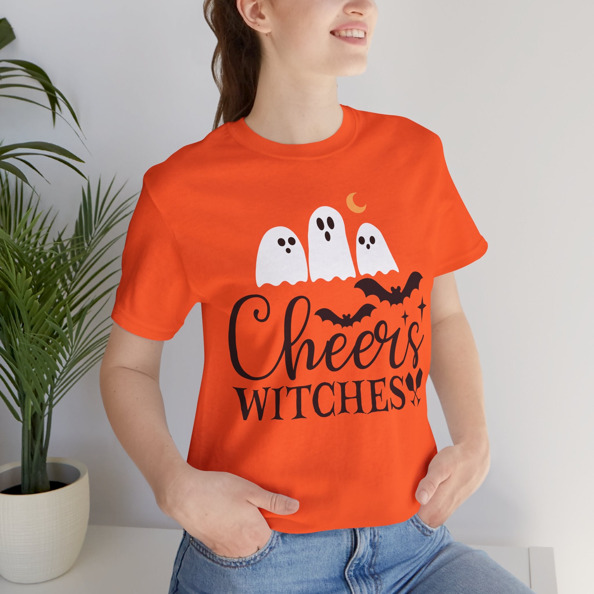 Cheers Witches Halloween Tee — Cute Ghosts, Bats & Party Slogan