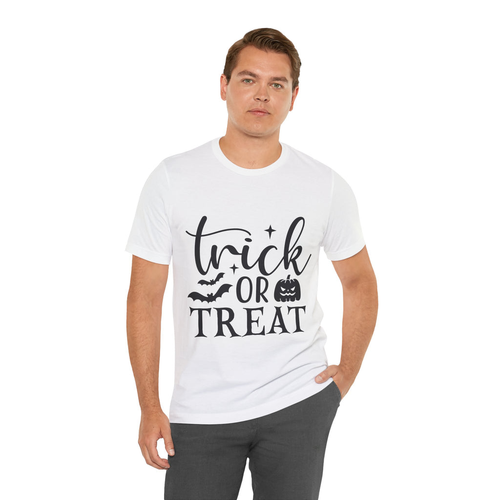 Trick or Treat Halloween T-Shirt — Pumpkin & Bats Spooky Tee